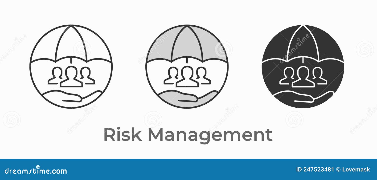 Risk Management Icon. Black Vector Illustration Isolated on White