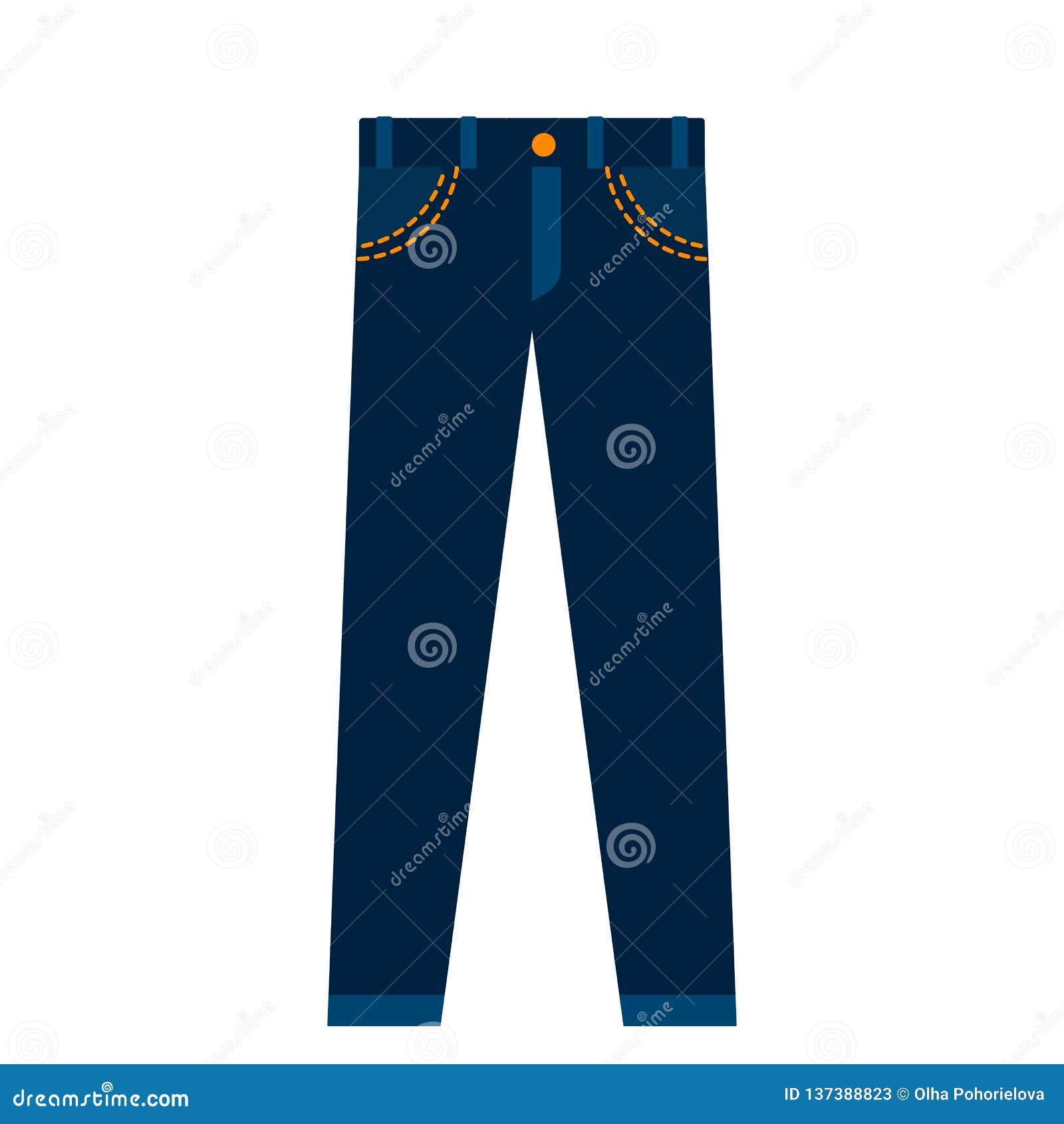 Icon Blue Jeans Unisex. Flat Vector Illustration Stock Vector ...