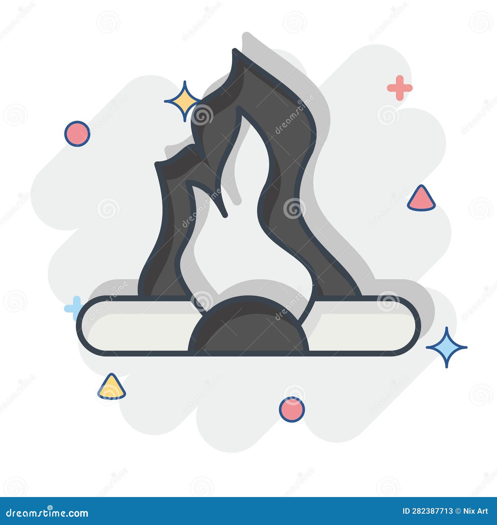 icon bonfire. related to prehistoric . comic style. simple  editable. simple 