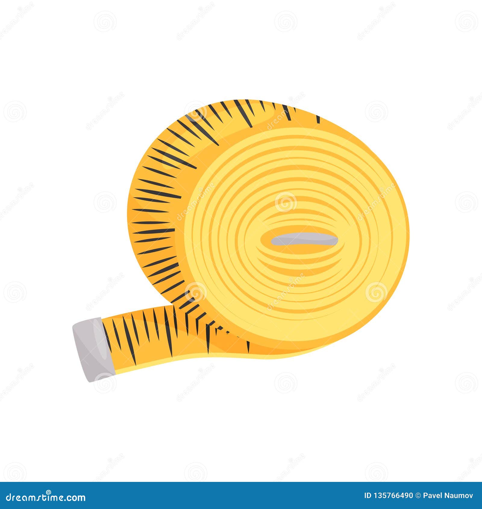 Flat Vector Icon of Bright Yellow Sewing Tape Measure. Instrument for  Measuring Length. Clothing Tailoring Theme Stock Vector - Illustration of  graphic, long: 135766490