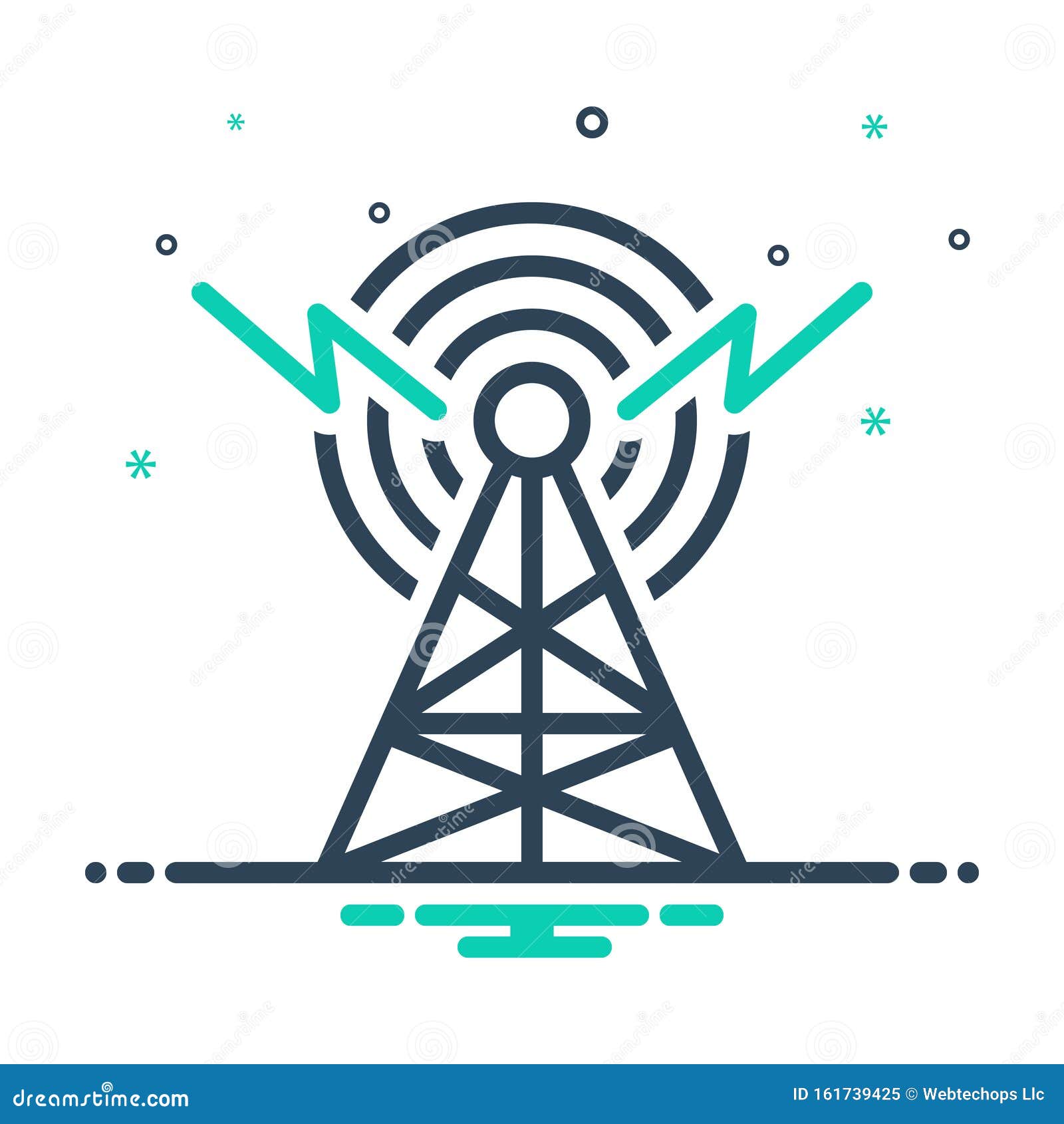 Radar Antenna Sending Signals RoyaltyFree Cartoon