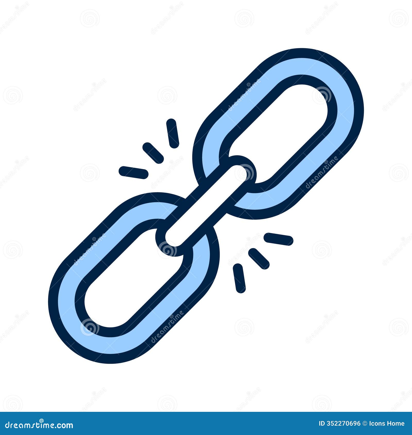 icon of a broken link chain izing connectivity issues