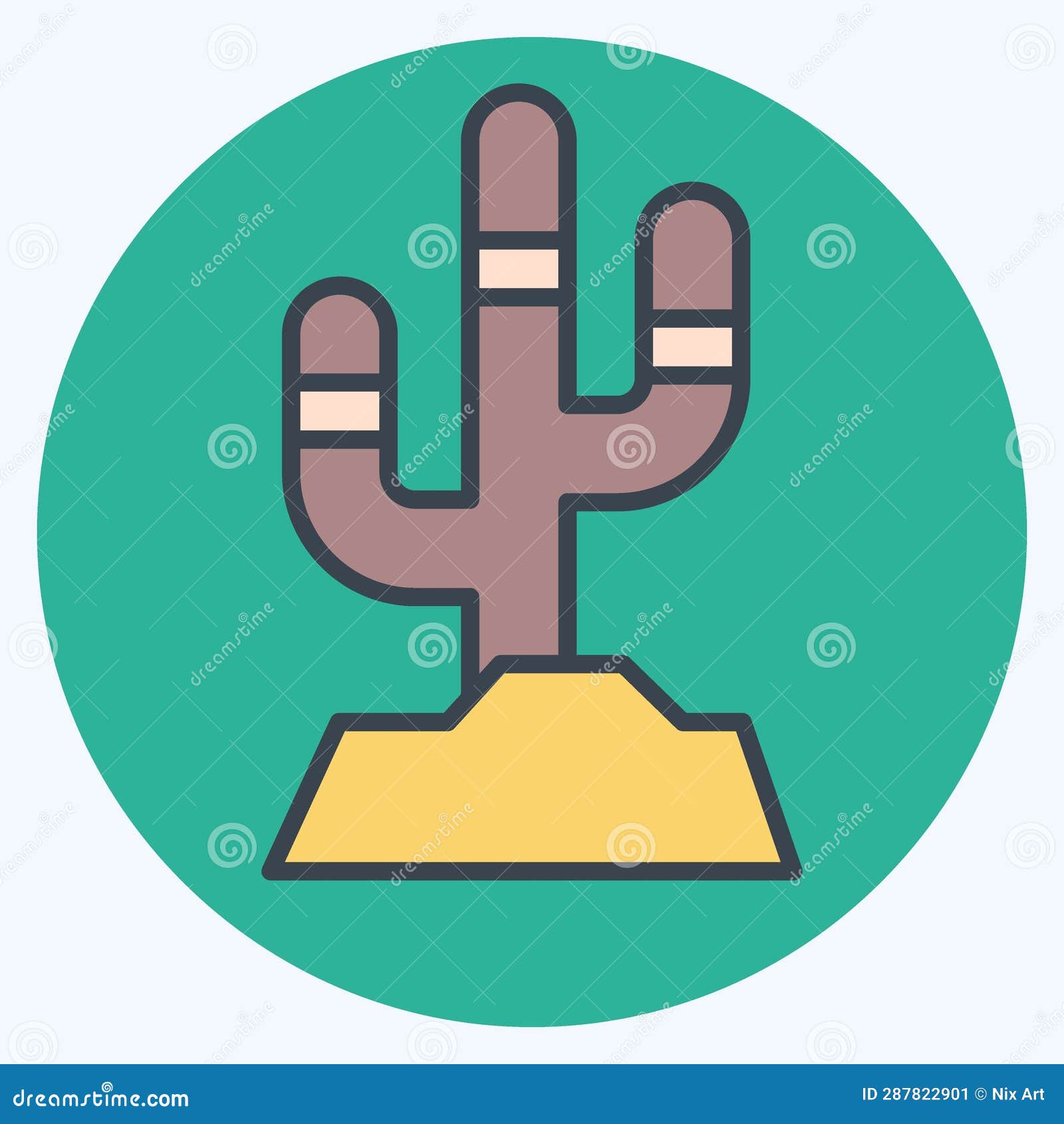 icon cactus. related to american indigenous . color mate style. simple  editable. simple 