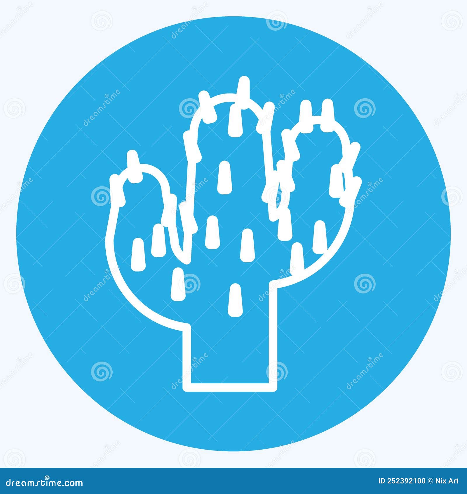 icon cactus. suitable for wild west . blue eyes style. simple  editable.  template . simple 