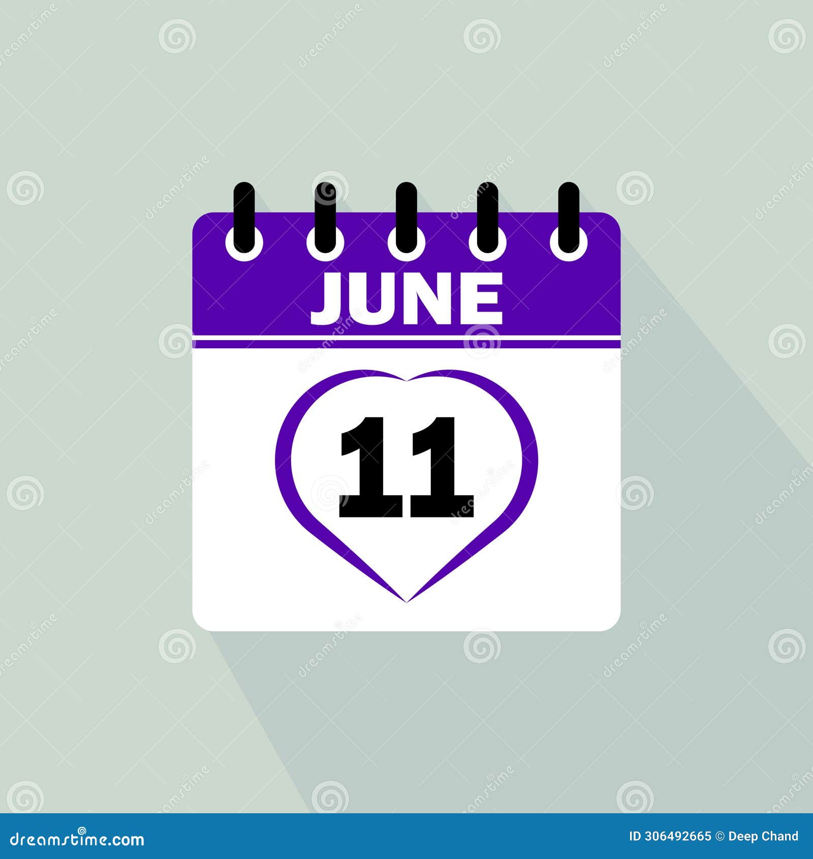 Icon Calendar Day - 11 June Stock Vector - Illustration of date