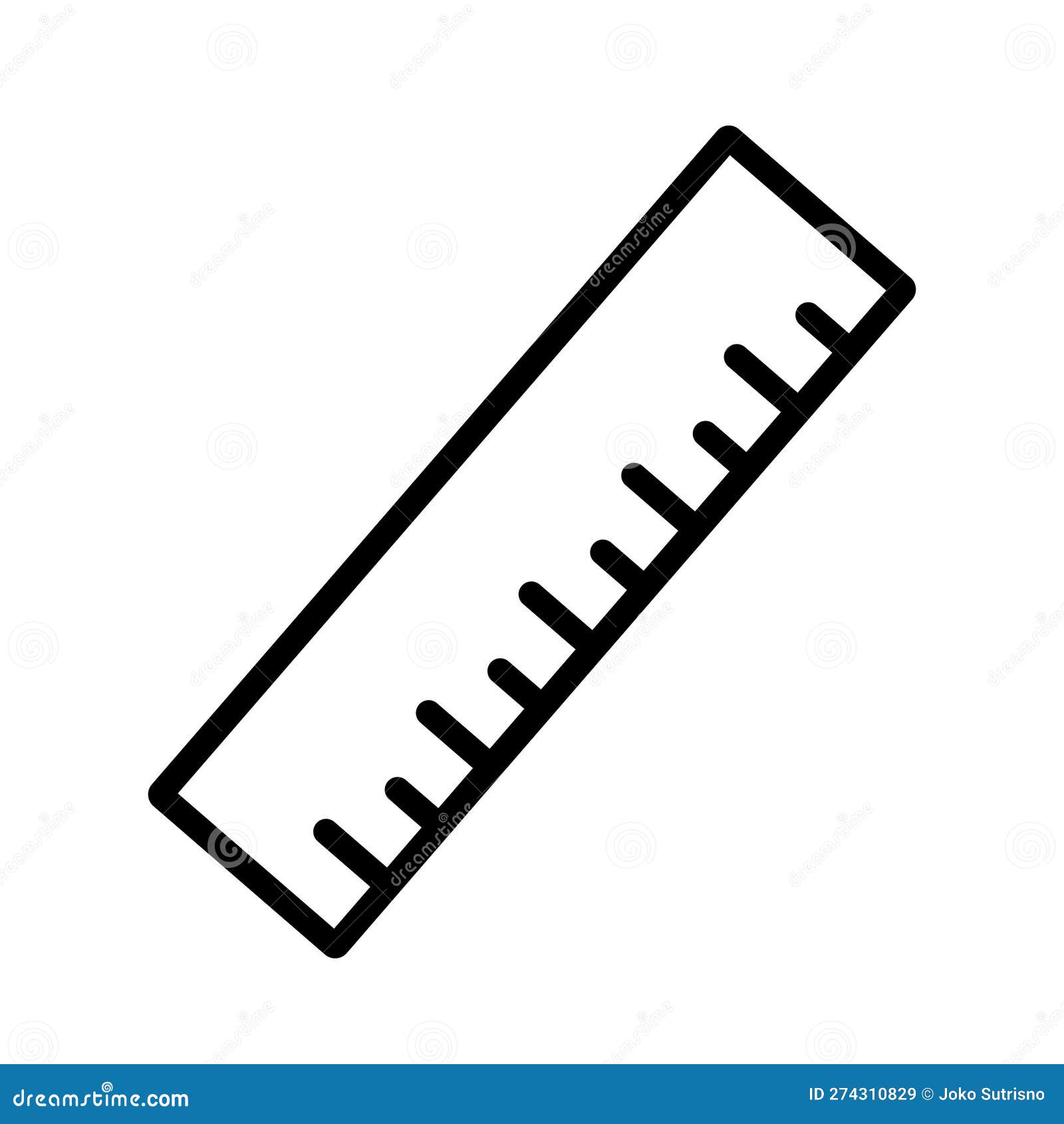 Small Ruler Outline Style Vector Icon Stock Vector - Illustration