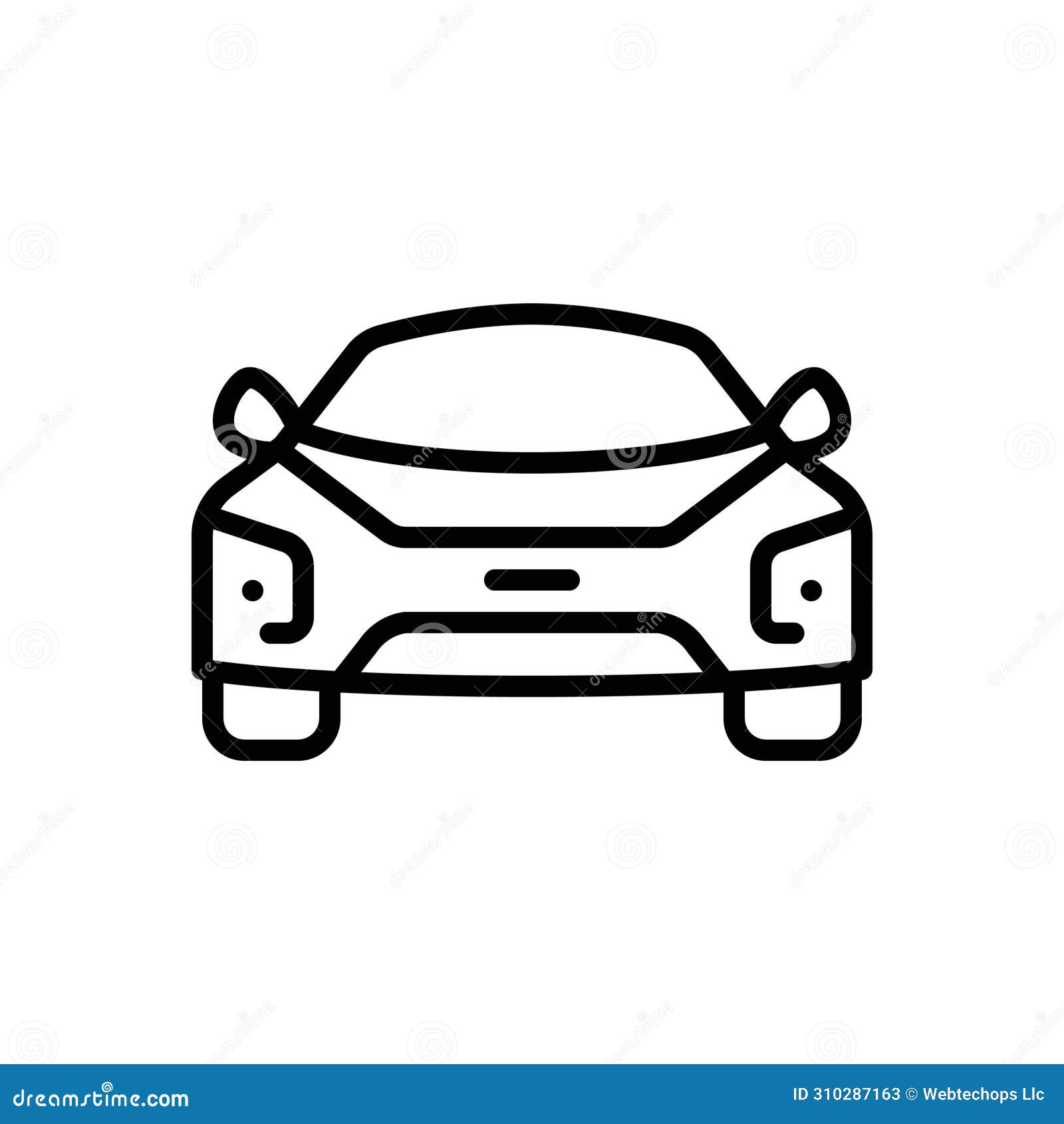 black line icon for car, conveyance and transport