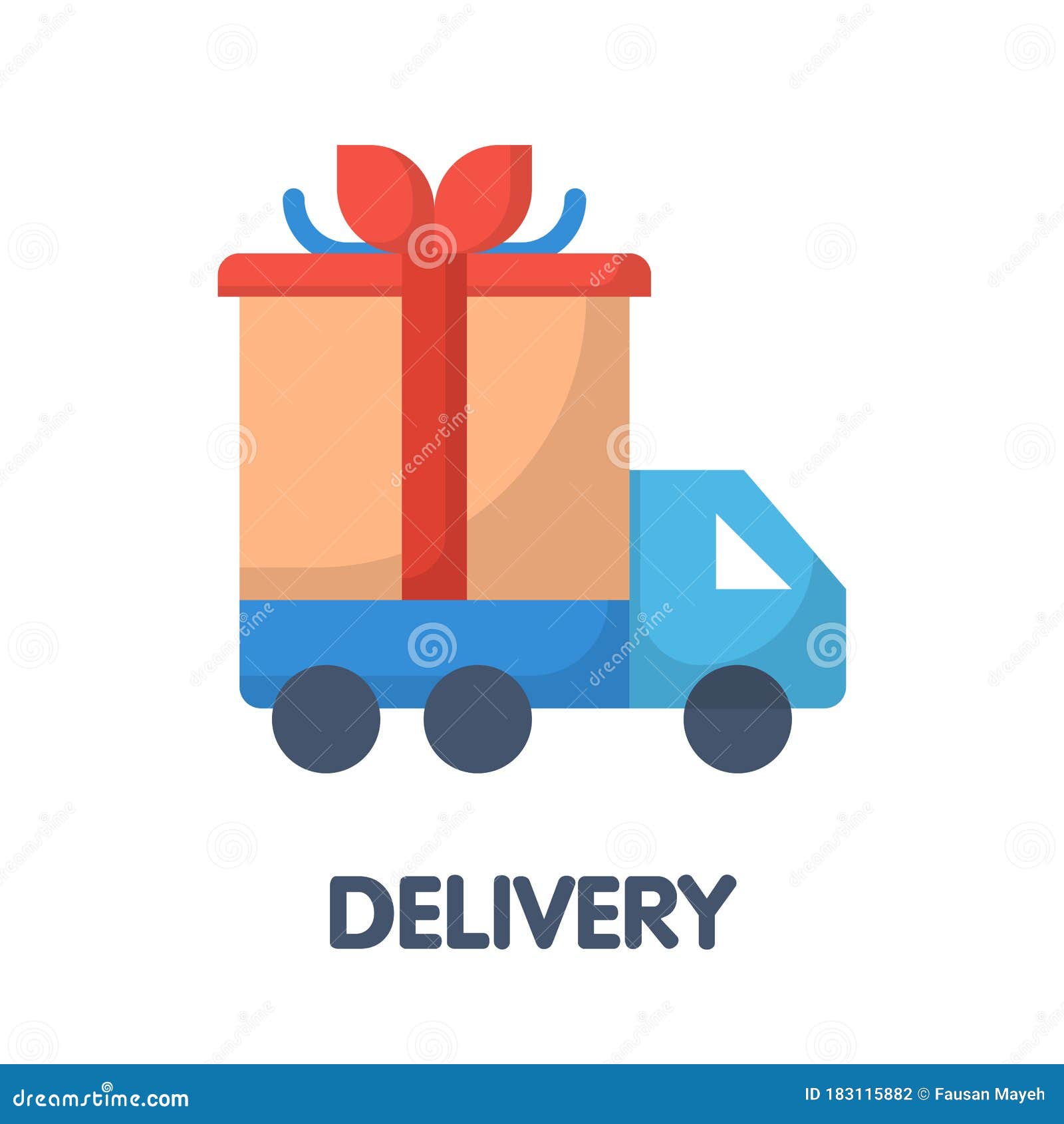 Icon Car Delivery Flat Style Icon Design Illustration on White