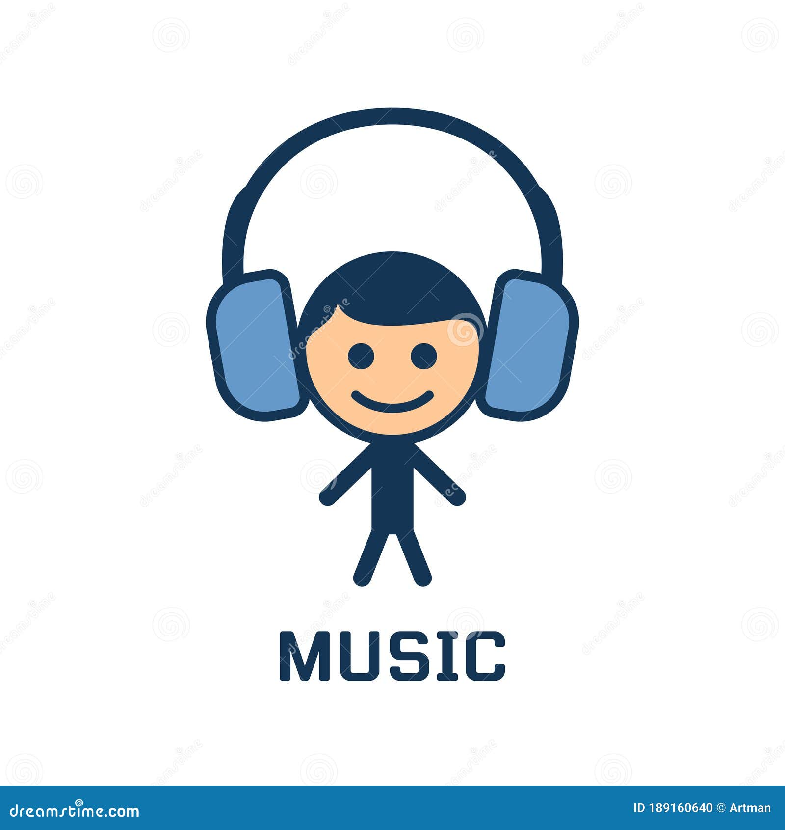 Icon of Cartoon Man with Headphones Stock Vector - Illustration of blue, smile: 189160640 Icon of Cartoon Man with Headphones Stock Vector - Illustration of blue, smile: 189160640