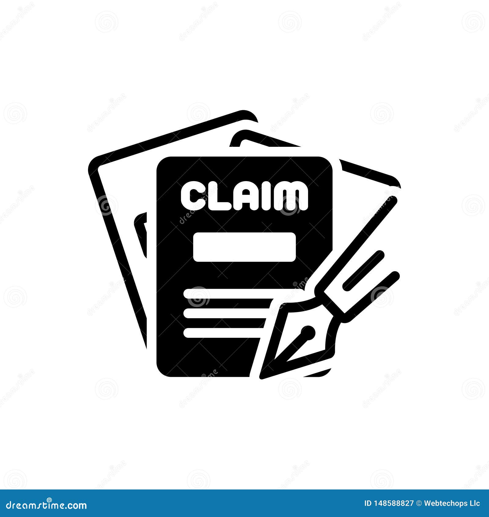 black solid icon for claims, money and insurance