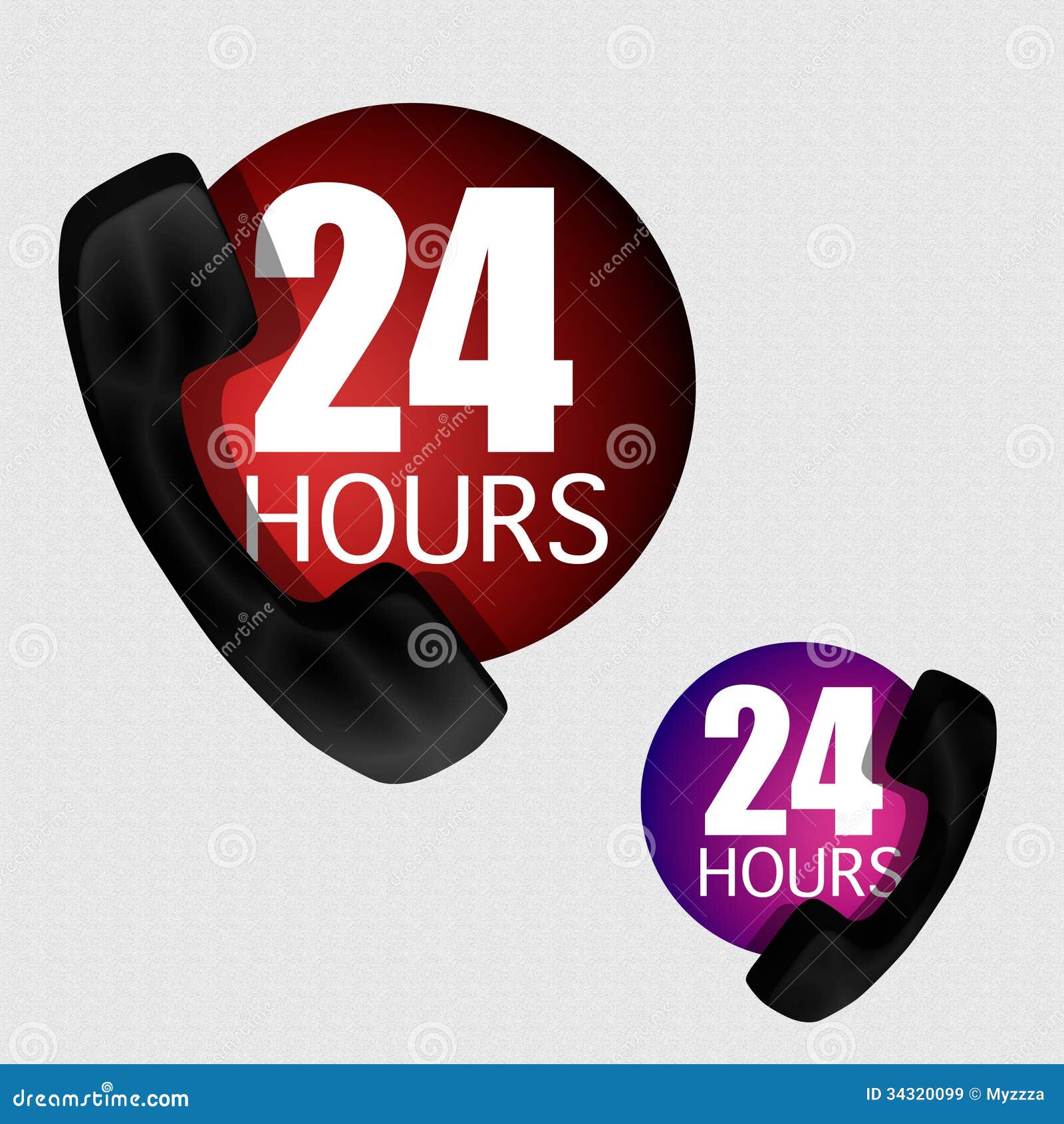 Icon clock telephone line stock illustration. Illustration of round