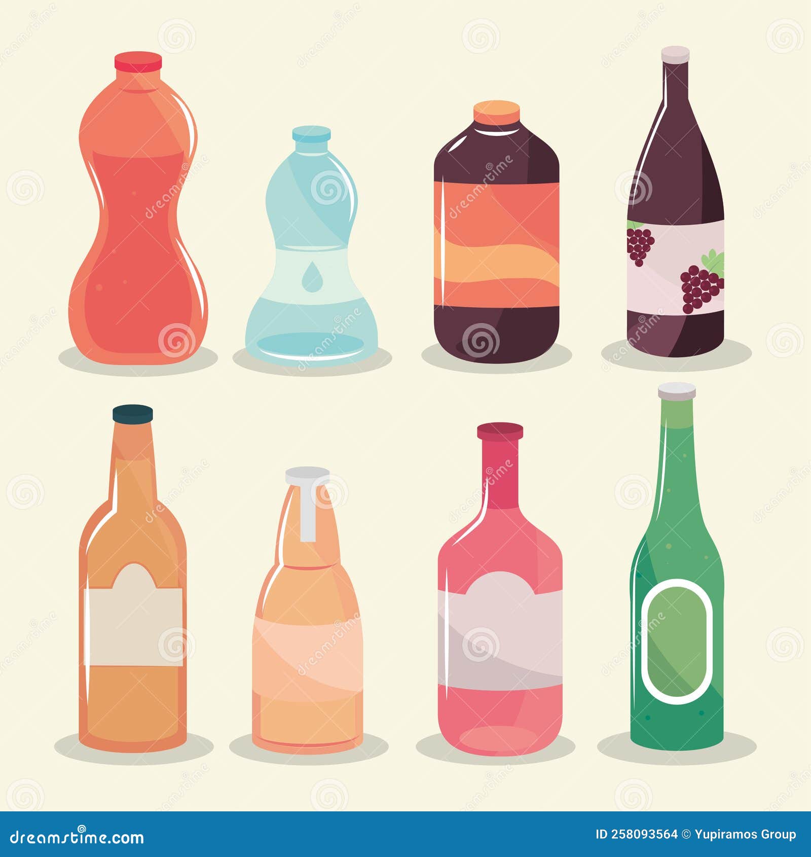Icon collection, beverages stock vector. Illustration of icons 258093564