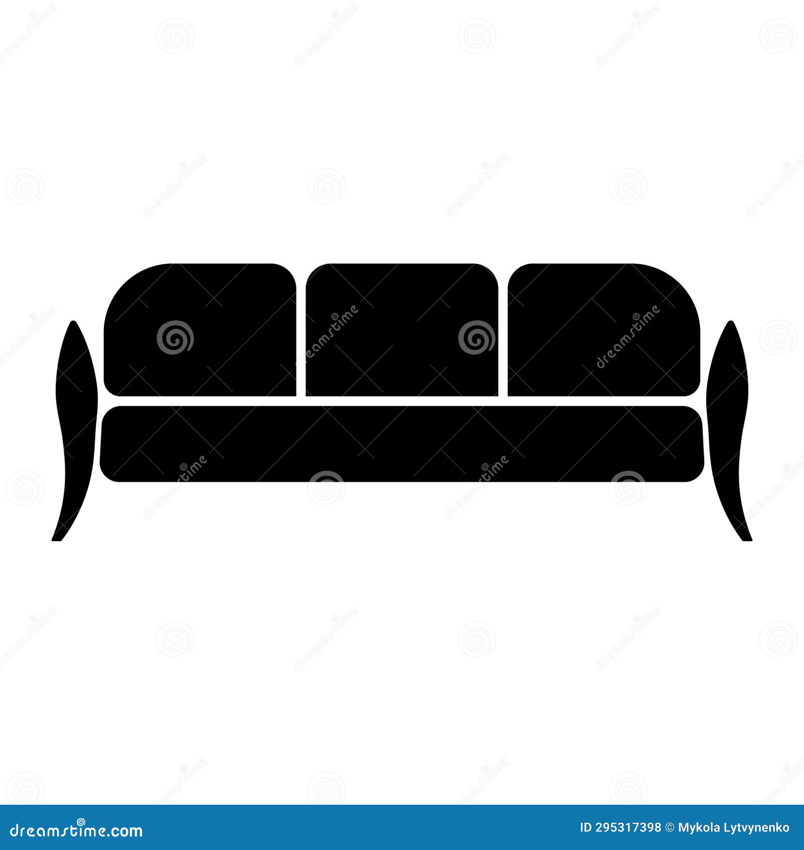 Icon Comfortable Sofa, Place for Relaxing and Watching TV Shows Stock