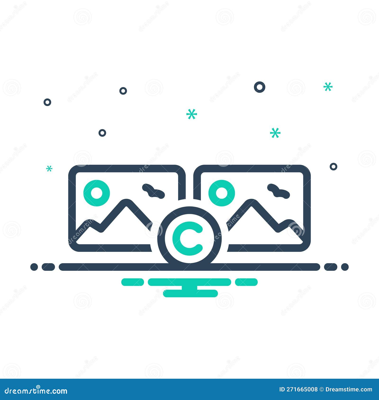 Mix Icon for Copyrighted, Unicode and Duplication Stock Vector