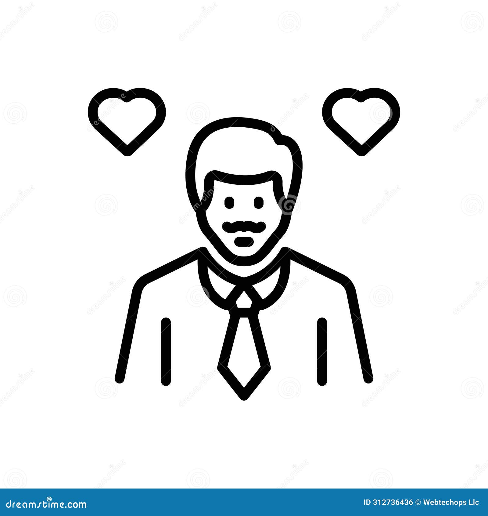 black line icon for daddy, male parent and human