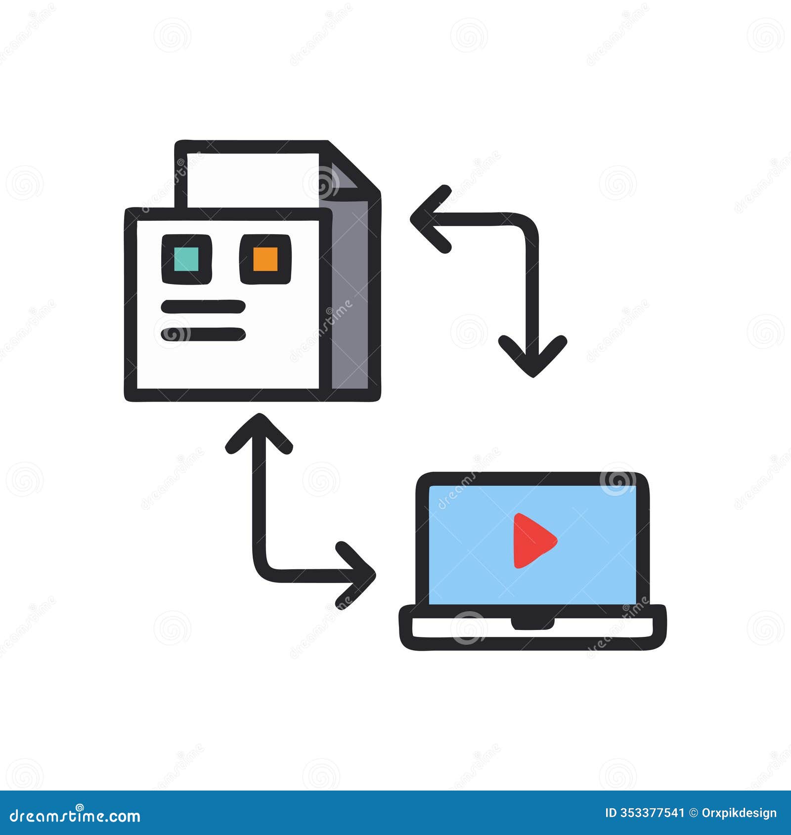 icon representing file transfers via internet