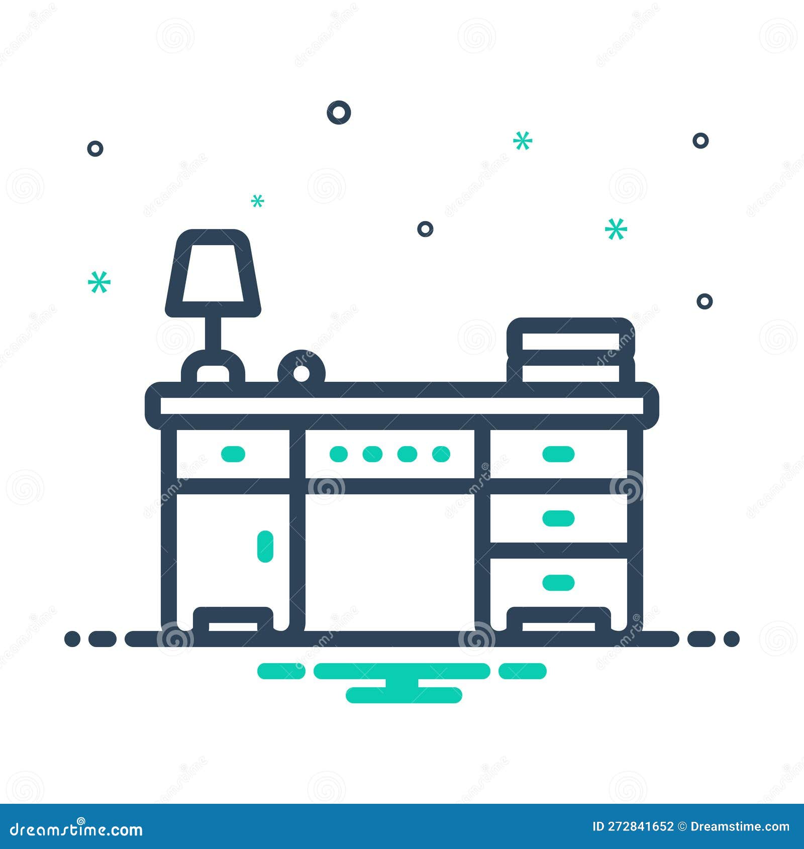 Mix Icon for Desk, Counter and Office Stock Vector Illustration of