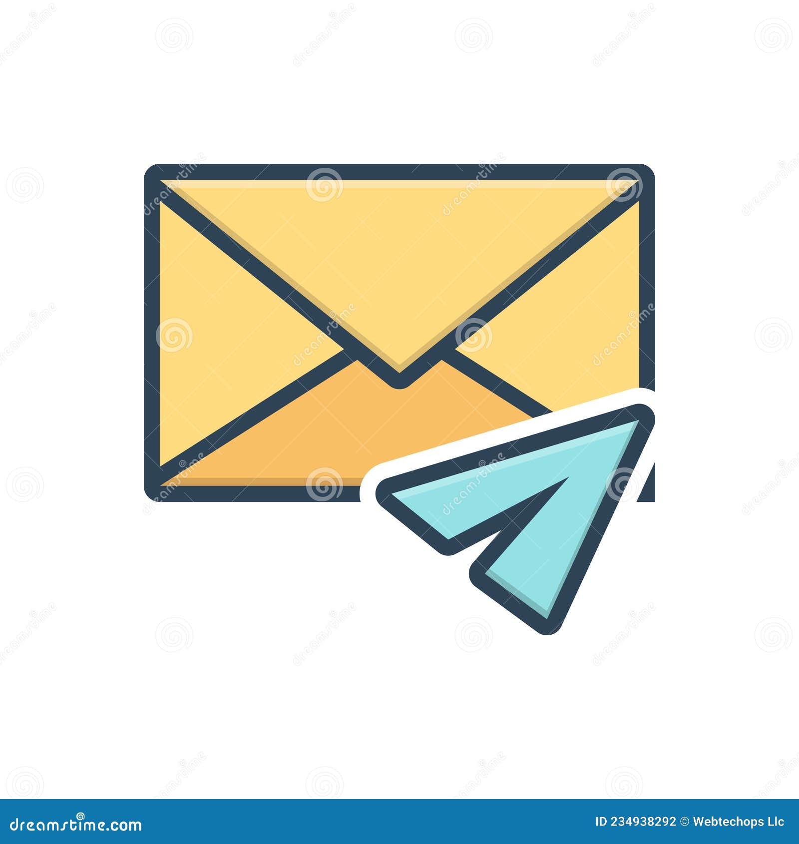 Color Illustration Icon for Direct Message, Inbox and Communication