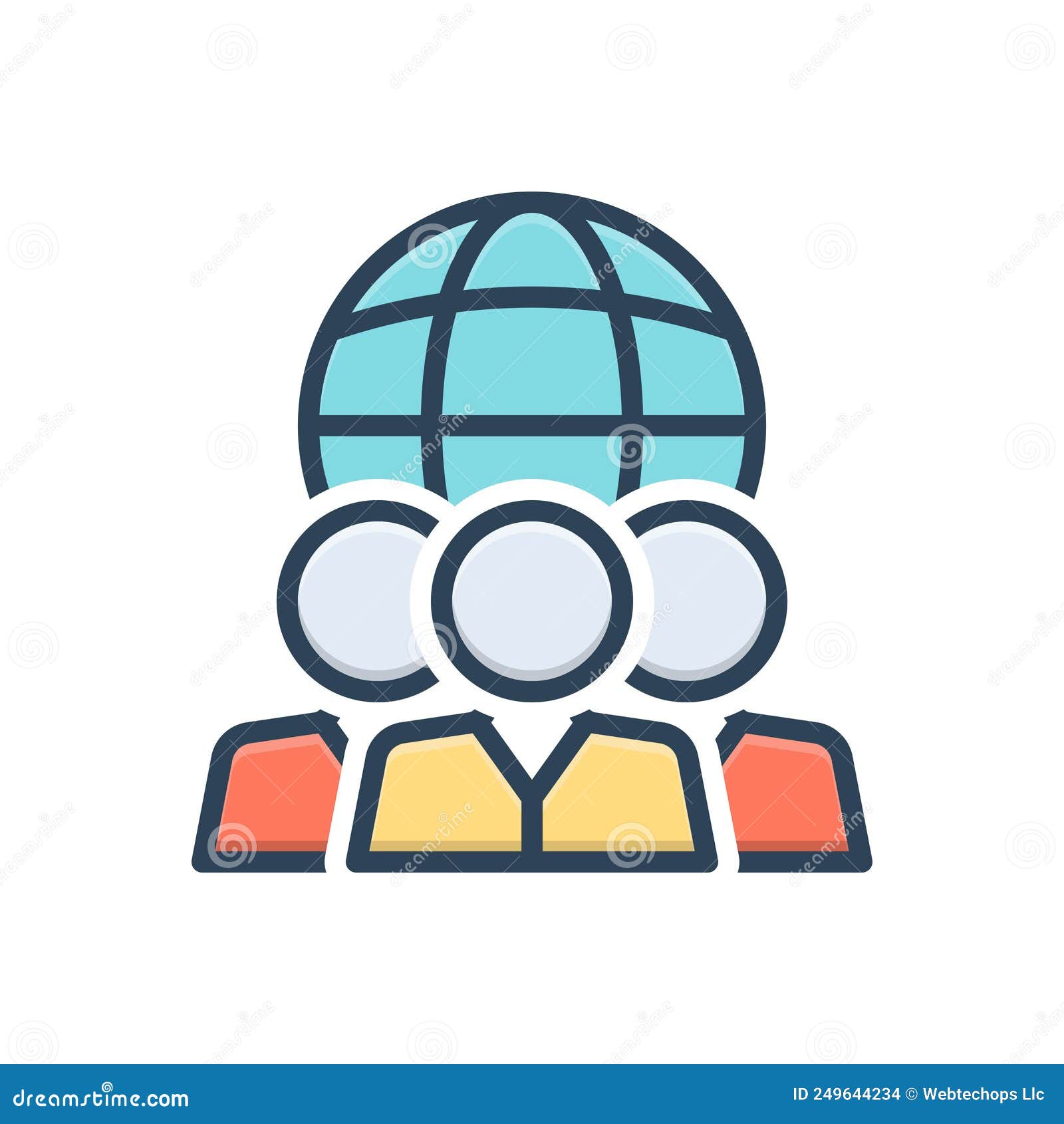 Color Illustration Icon for Diversity, Diversification and Ethnicity