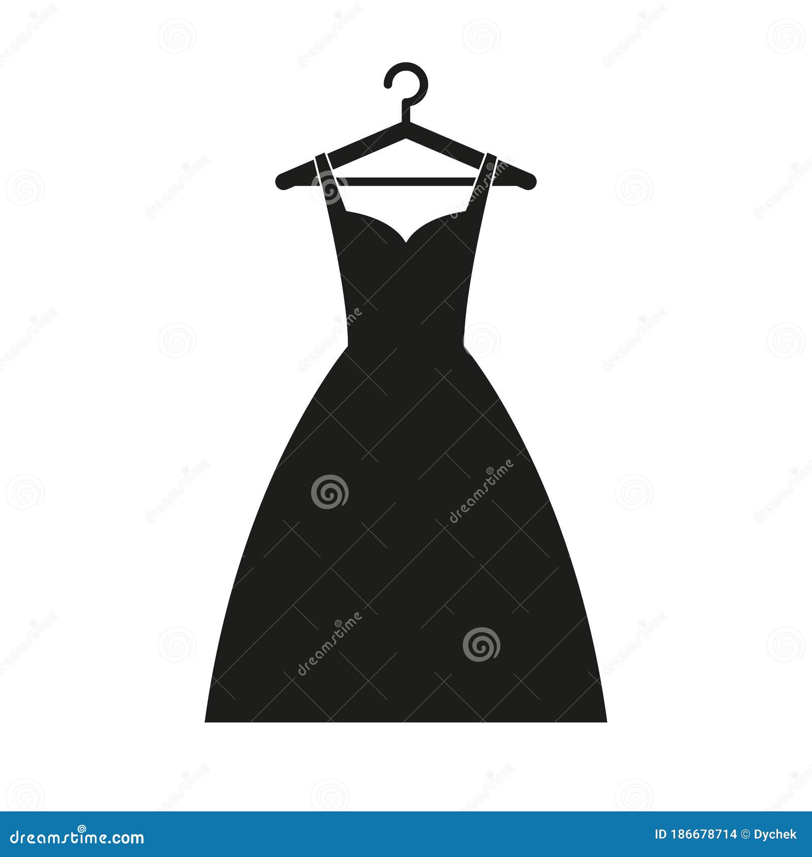 The Icon Dress on the Hanger. Simple Vector Illustration on a White ...