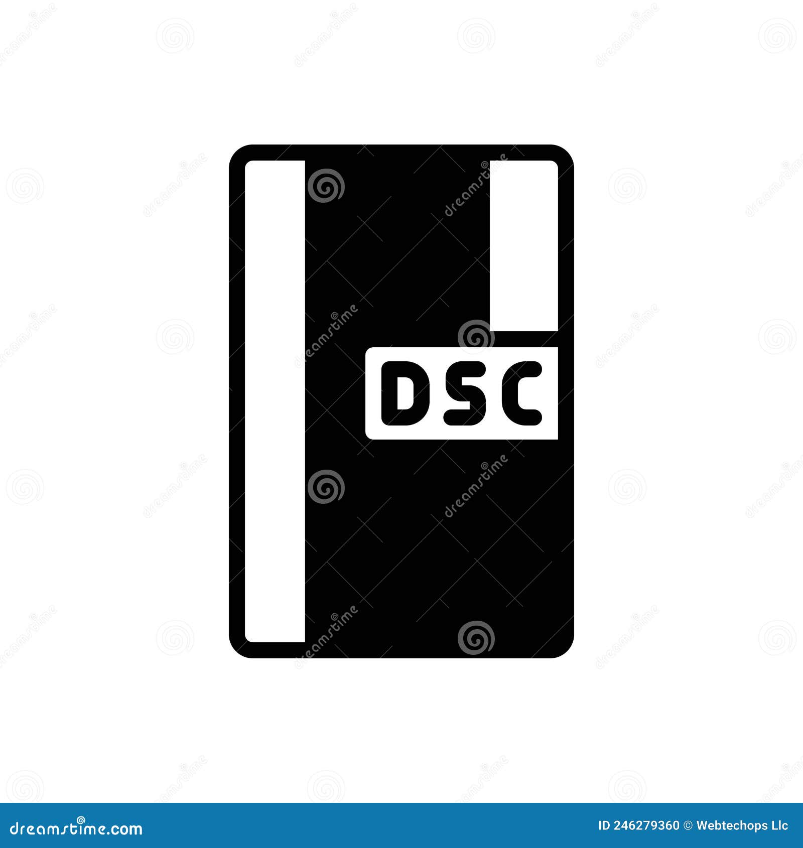 black solid icon for dsc, application and file
