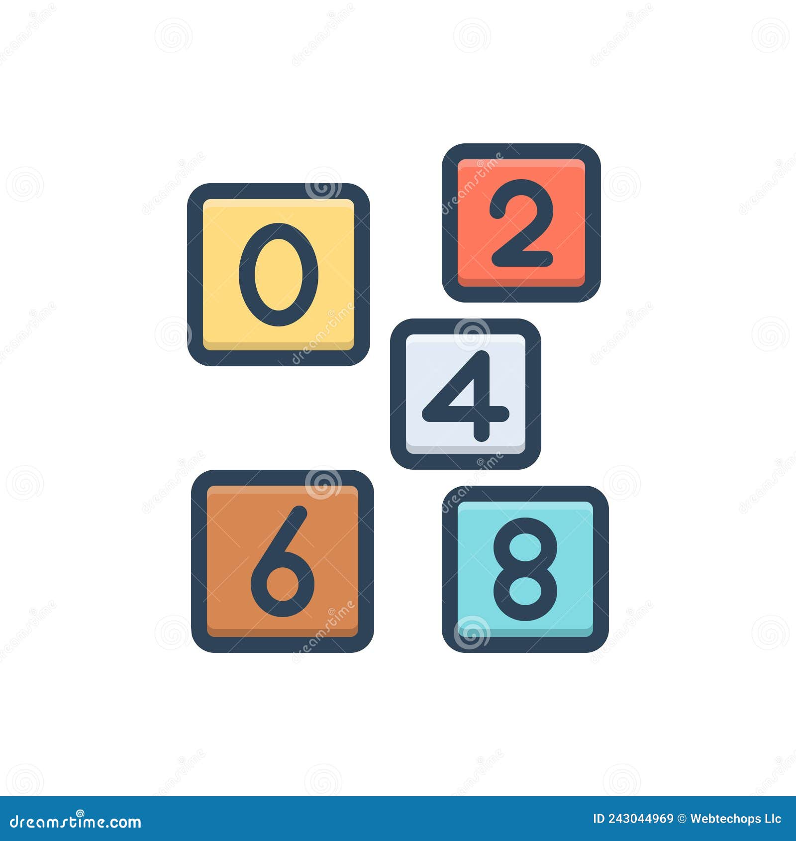 Color Illustration Icon for Even, Number and Count Stock Illustration