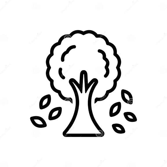 Black Line Icon for Falls, Autumn and Leaf Stock Vector - Illustration of black, sign: 263649013