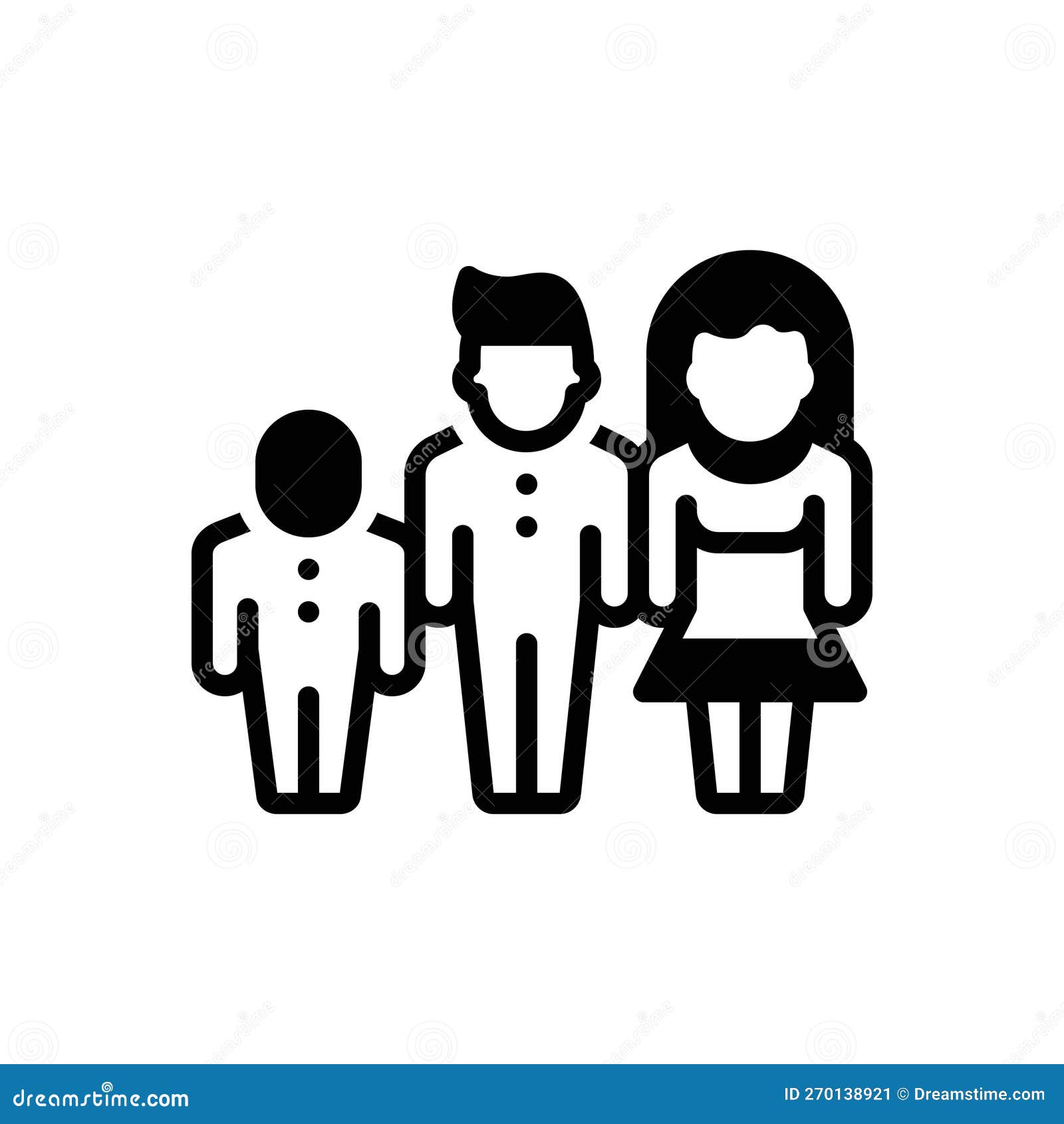 Black Solid Icon for Family, Generations and Parentss Stock Vector