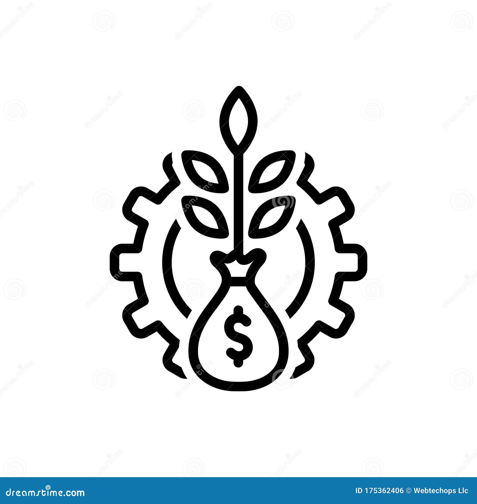 black line icon for financial, pecuniary and investment