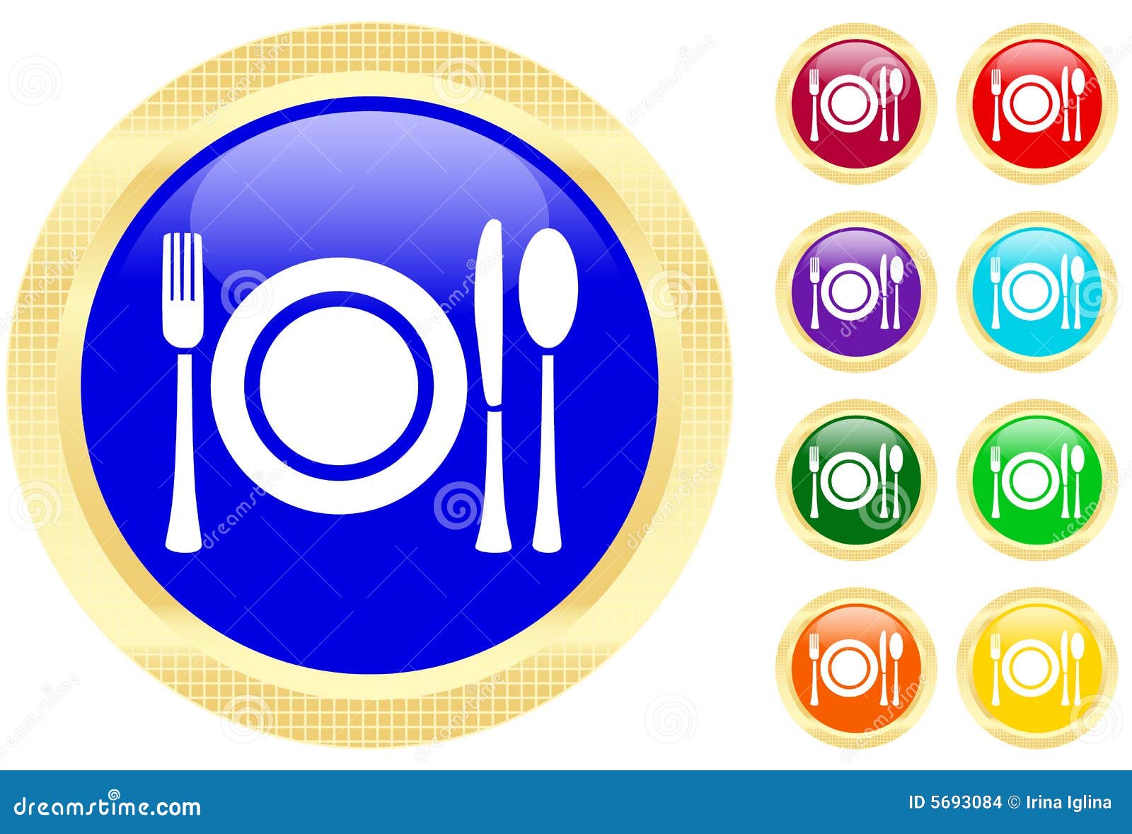 icon of flatware on buttons