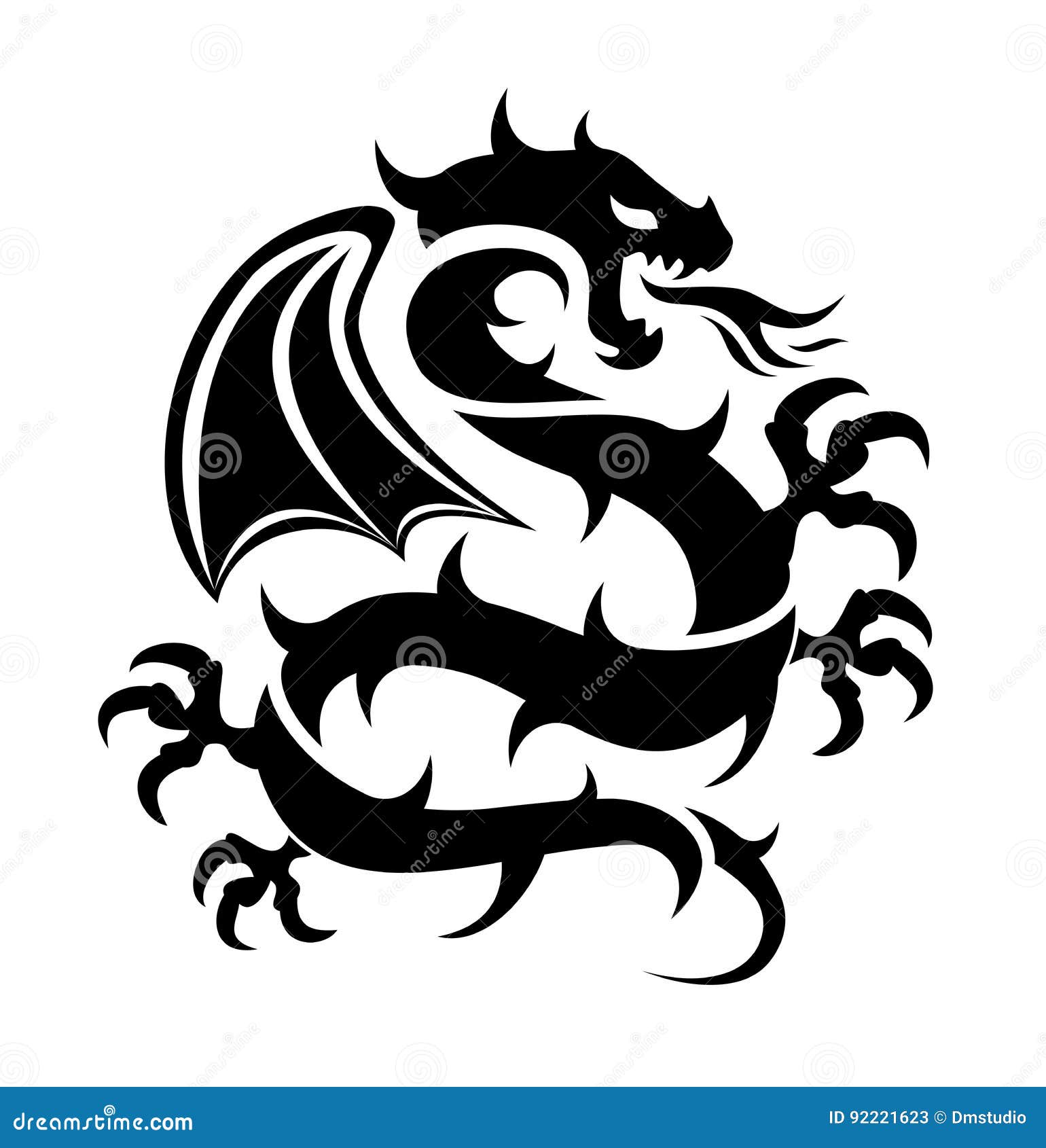 Icon of Flying Dragon, Vector Stock Vector - Illustration of east ...