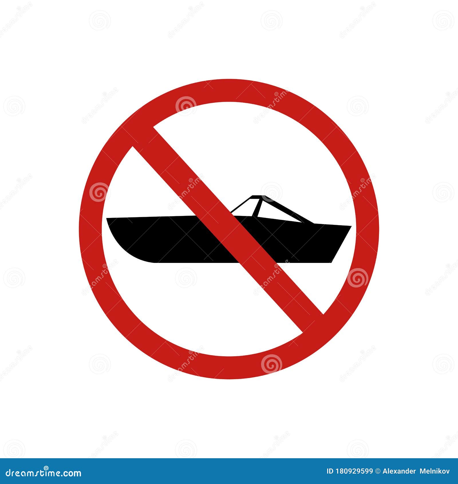 Icon Forbidden Boat Sign. Vector Illustration Eps 10 Stock Illustration