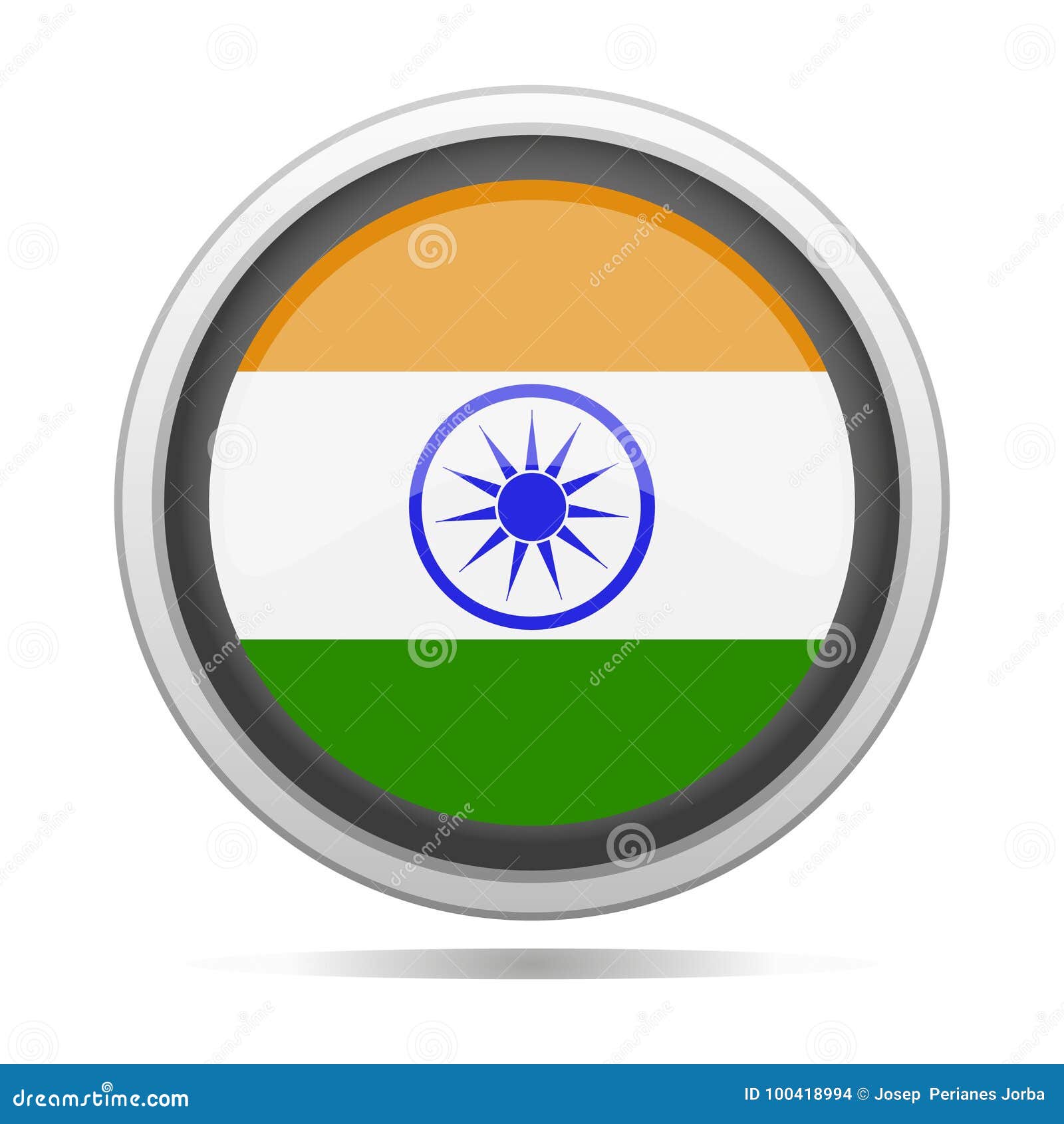 Download India Flag Round Metal Symbol Design City Vector Art Stock ...