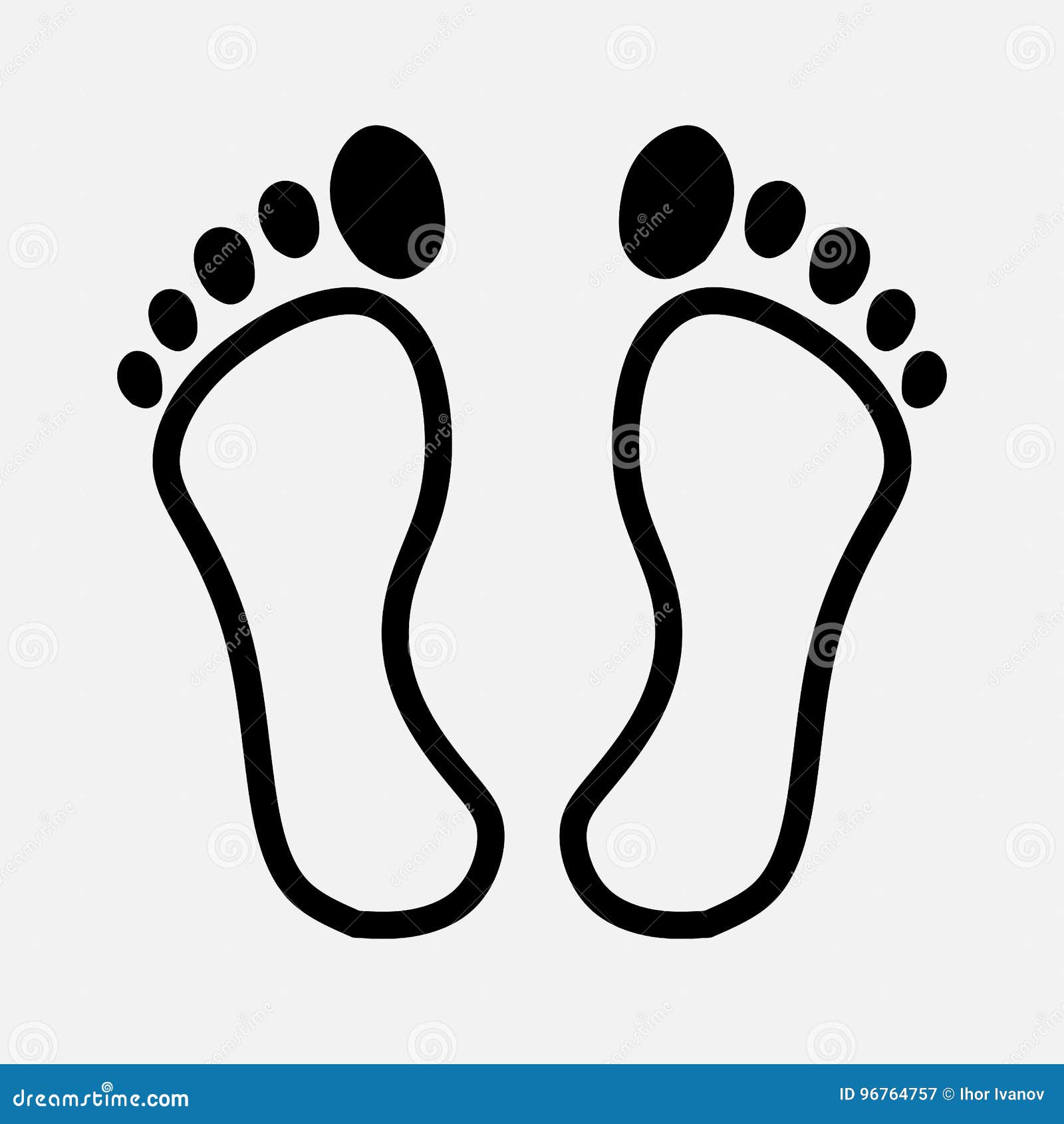 Icon legs, feet stamp stock illustration. Illustration of footprint ...