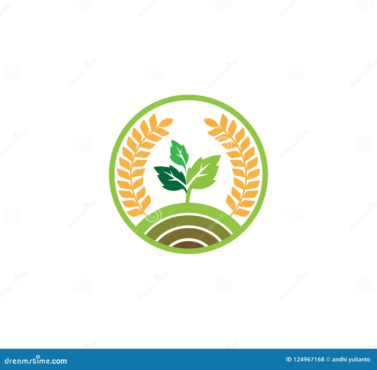 Agriculture Technology With Wheat Symbol Logo Design Stock