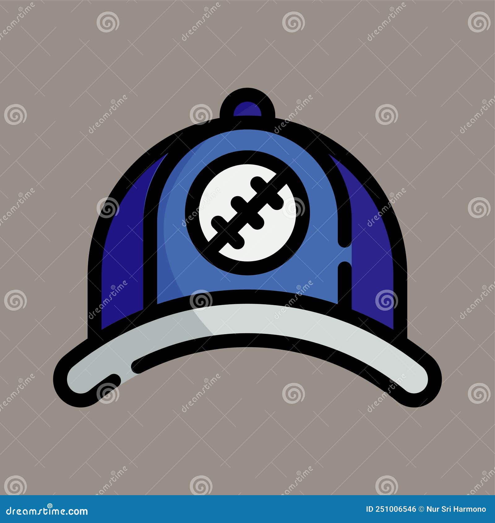 Icon Logo Vector Illustration Of A Baseball Cap Isolated On Gray