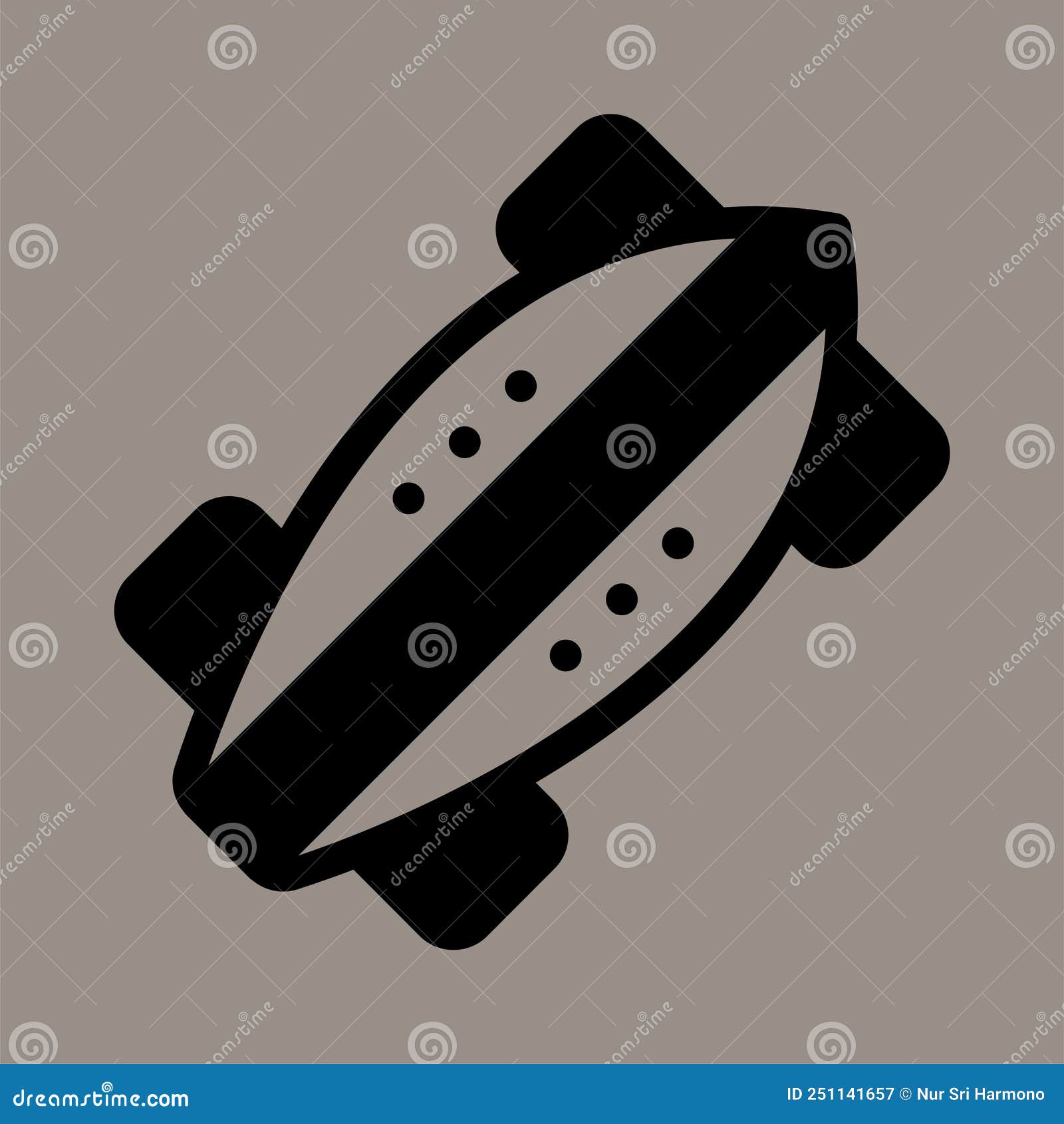 Icon, logo, vector illustration of a longboard isolated on gray background. suitable for sports, vehicles, patterns and logos.