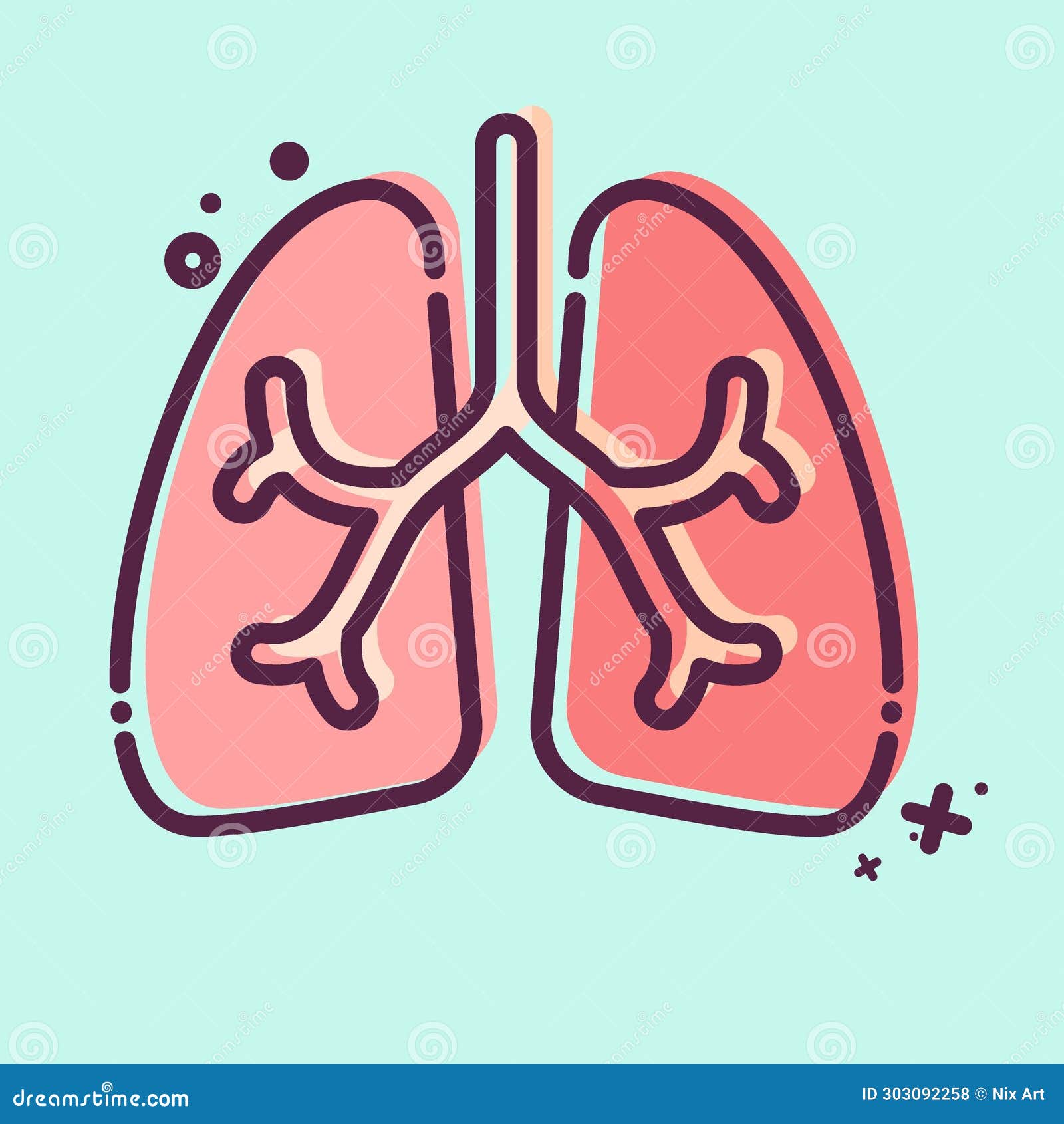 icon lungs. related to respiratory therapy . mbe style. simple  editable. simple 