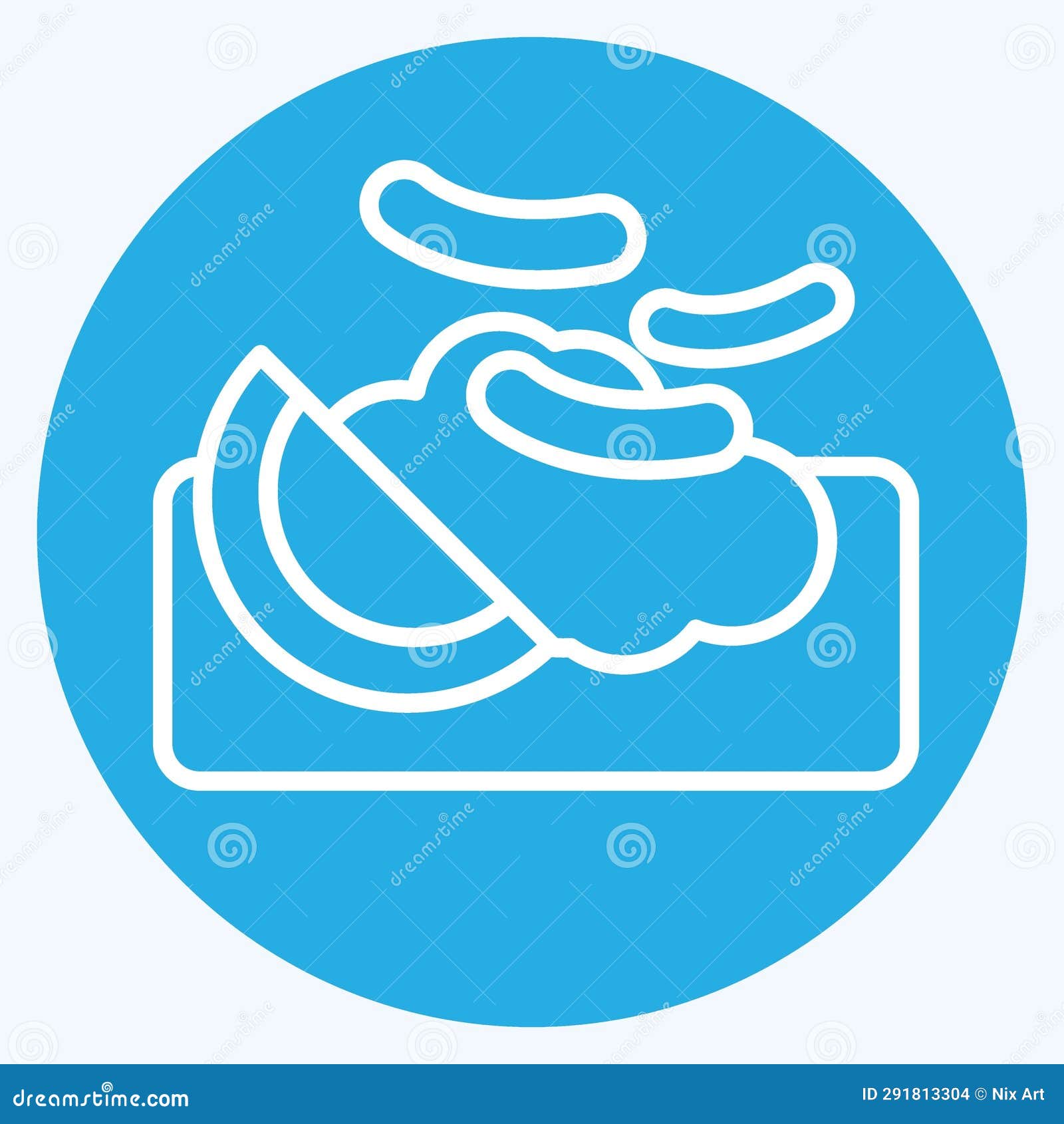icon macaroni. related to breakfast . blue eyes style. simple  editable. simple 