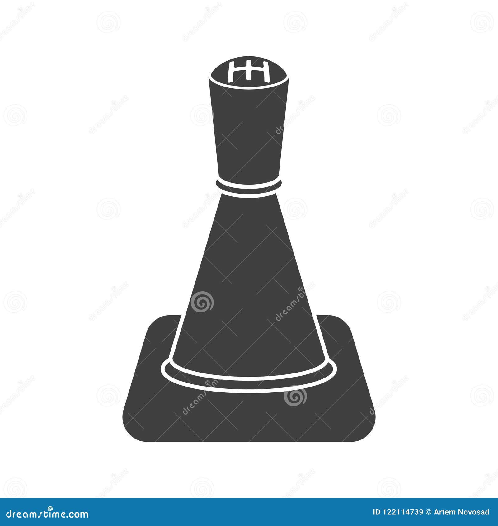 Icon of the Mechanical Gearshift Knob in Auto. Vector on White