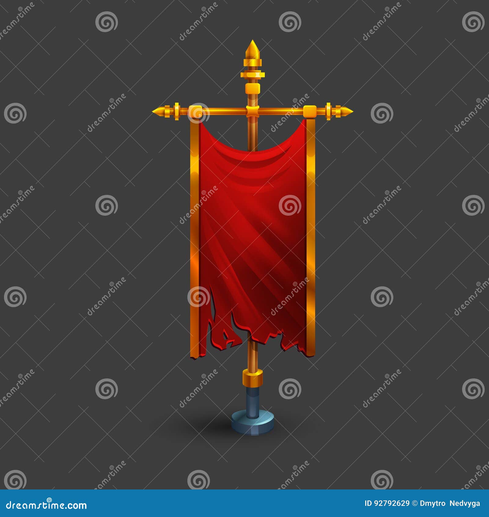 Medieval cartoon flag set game design assets Vector Image