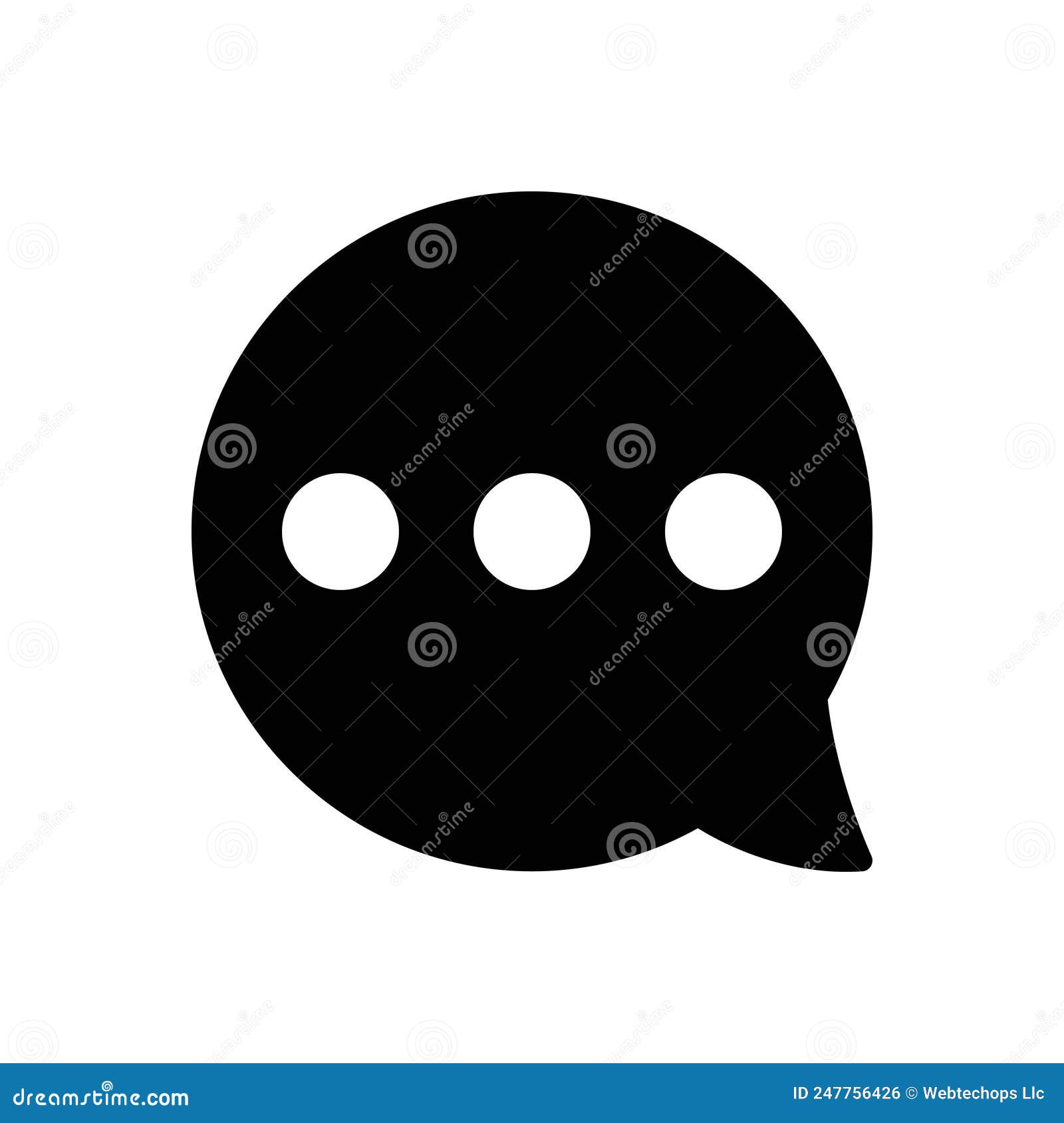 black solid icon for misc, bubble and message