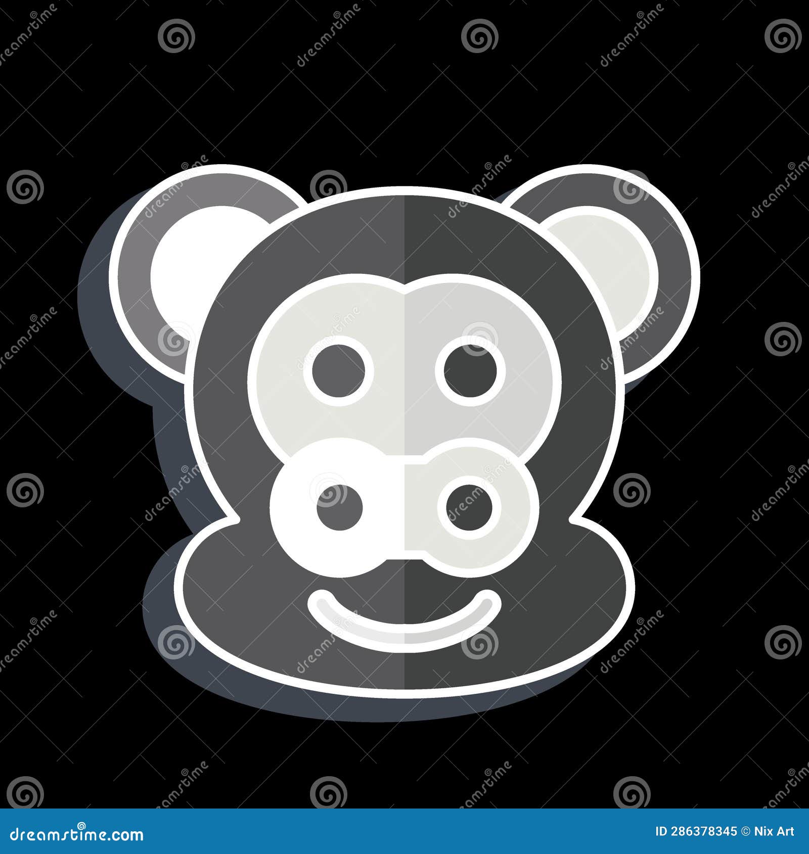 icon monkey. related to animal . glossy style. simple  editable. simple 
