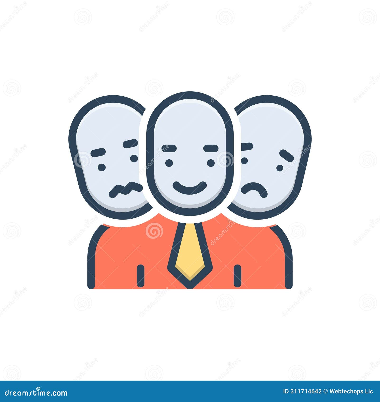 color  icon for multiple personality, multiple and disorder
