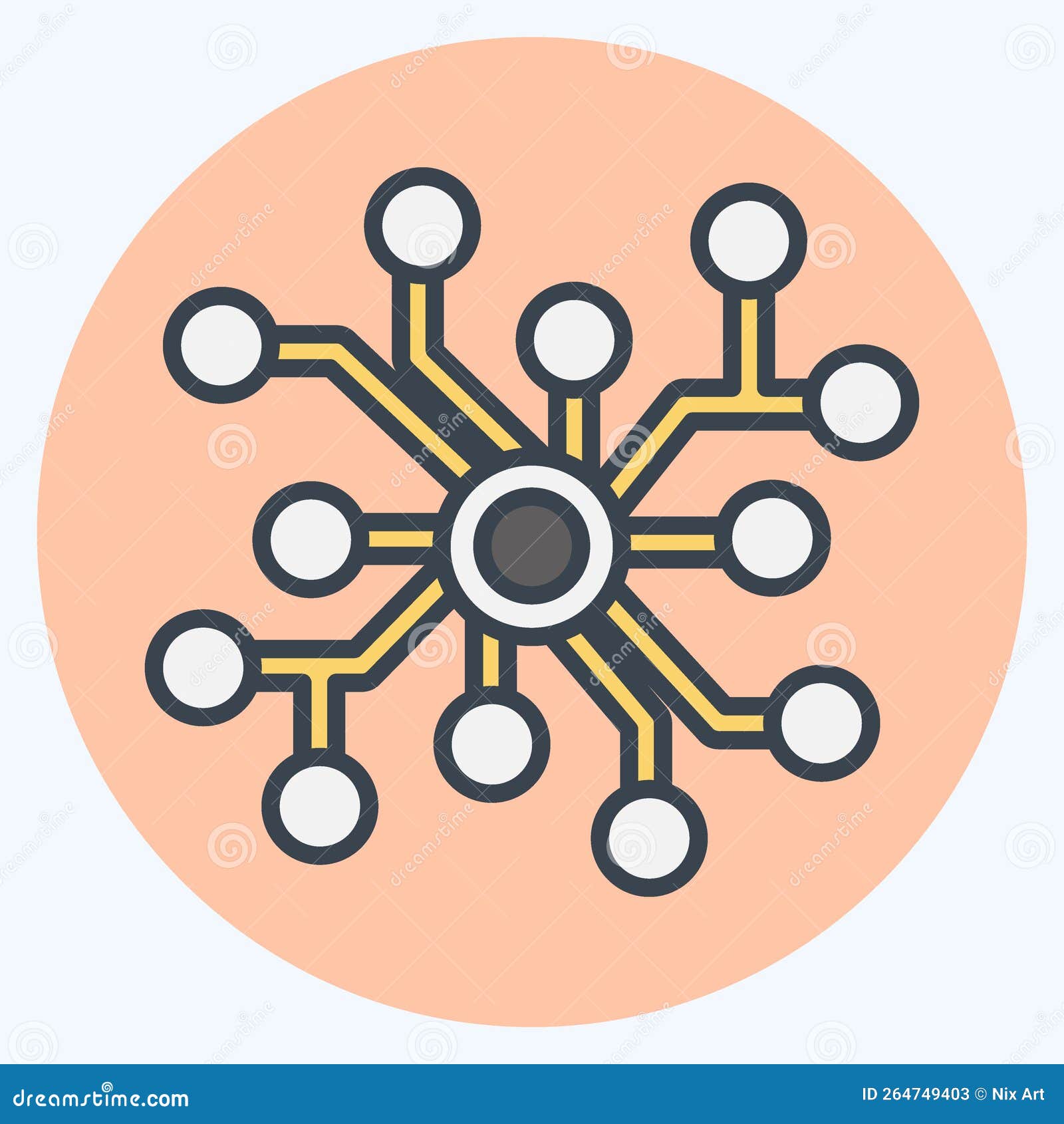 icon neural network. related to machine learning . color mate style. simple  editable. simple . simple