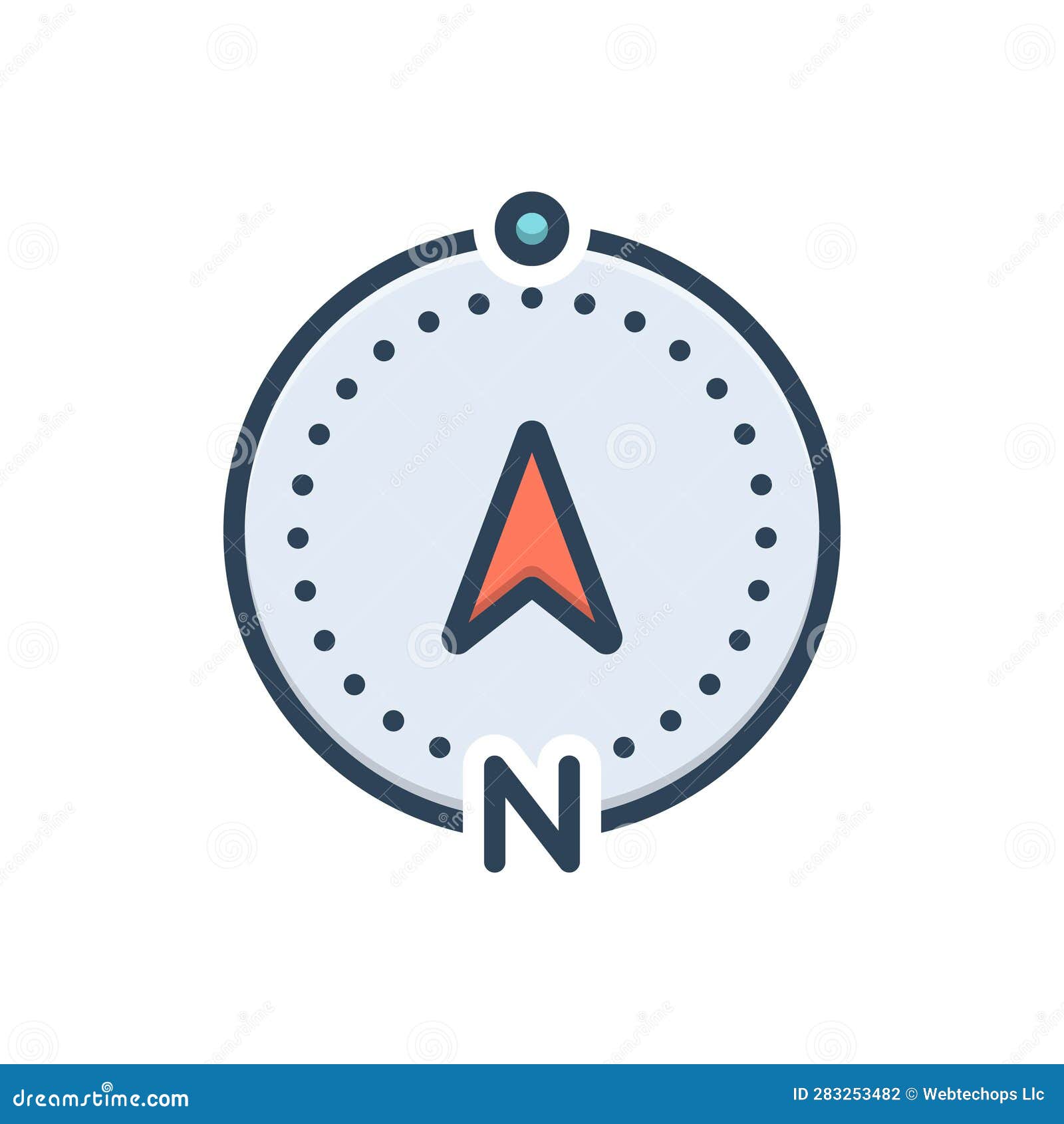 Color Illustration Icon for North, Direction and Journey Stock
