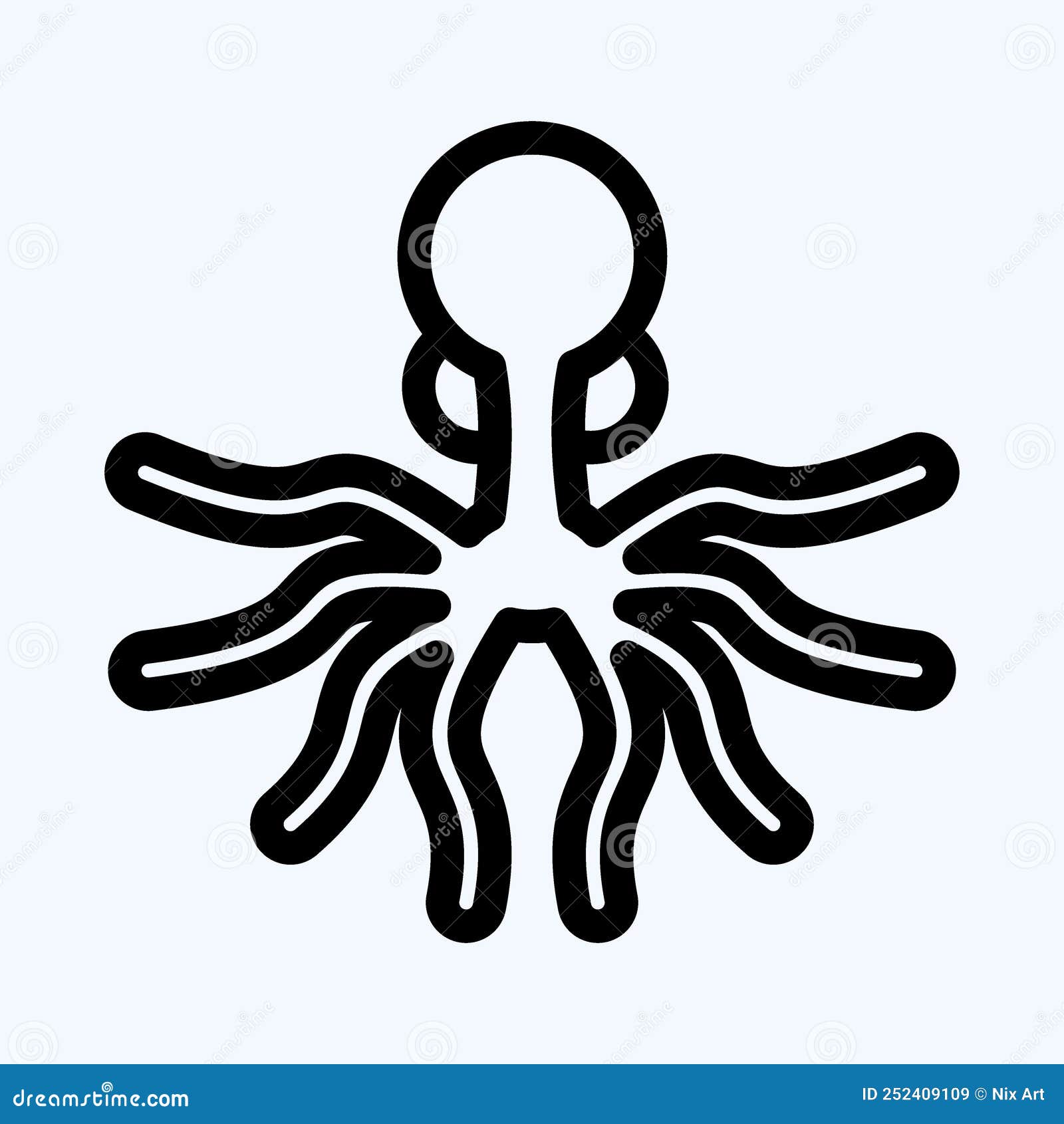 icon oktopus. suitable for seafood . line style. simple  editable.  template . simple 