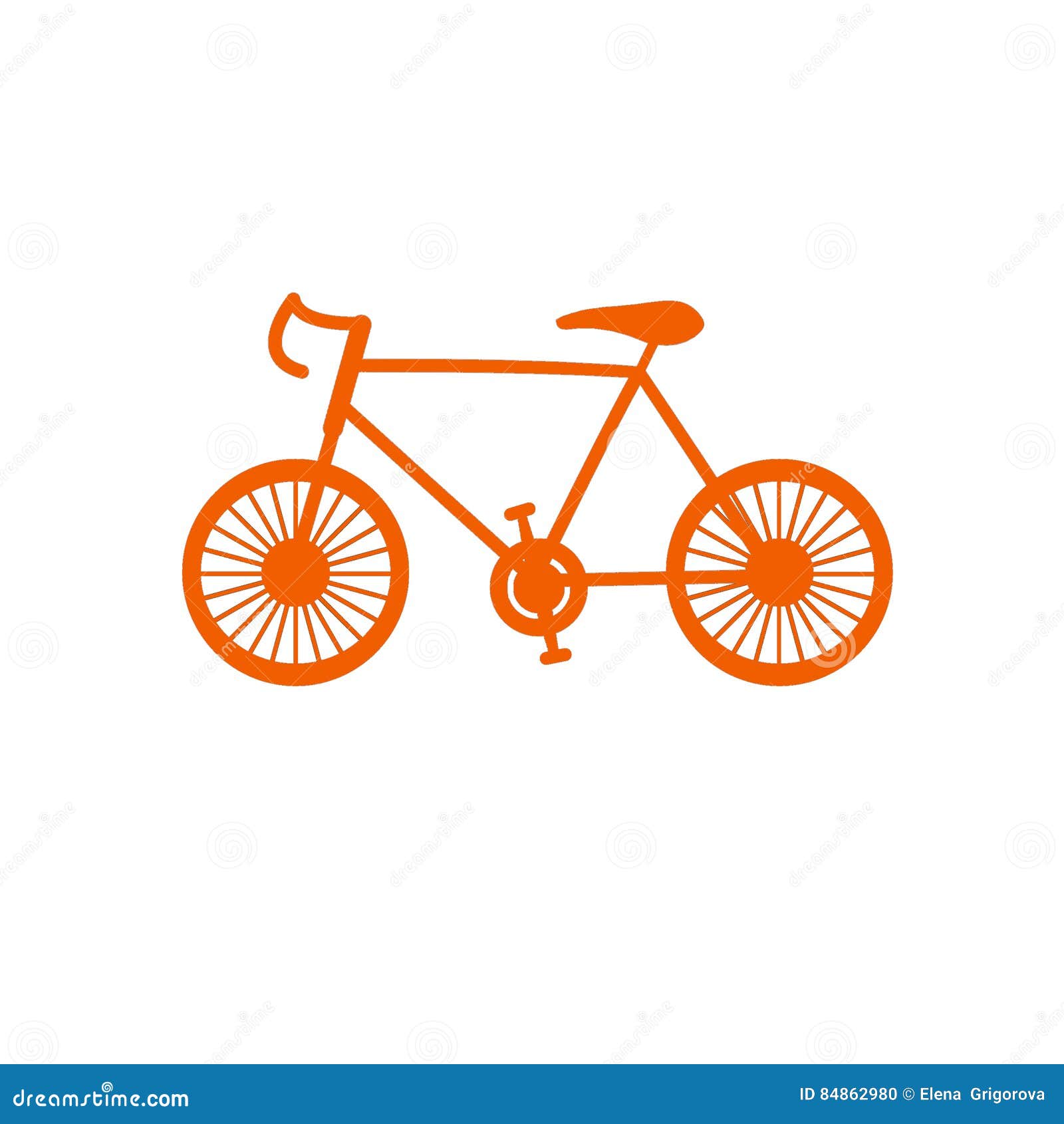 Orange Bike Isometric Icon Cartoon Vector 87889449