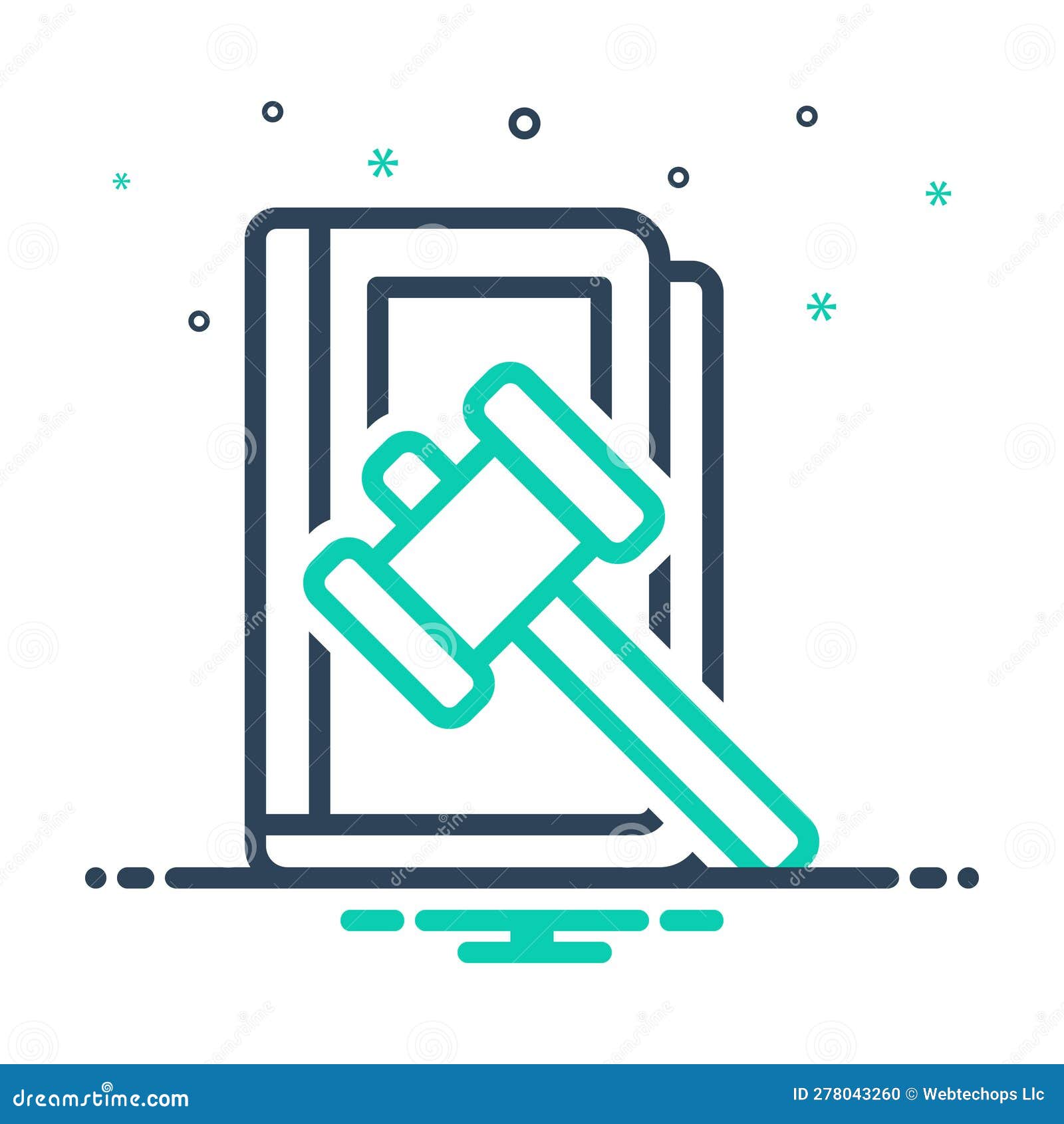 Mix Icon for Ordinance, Rescript and Hammer Stock Vector Illustration