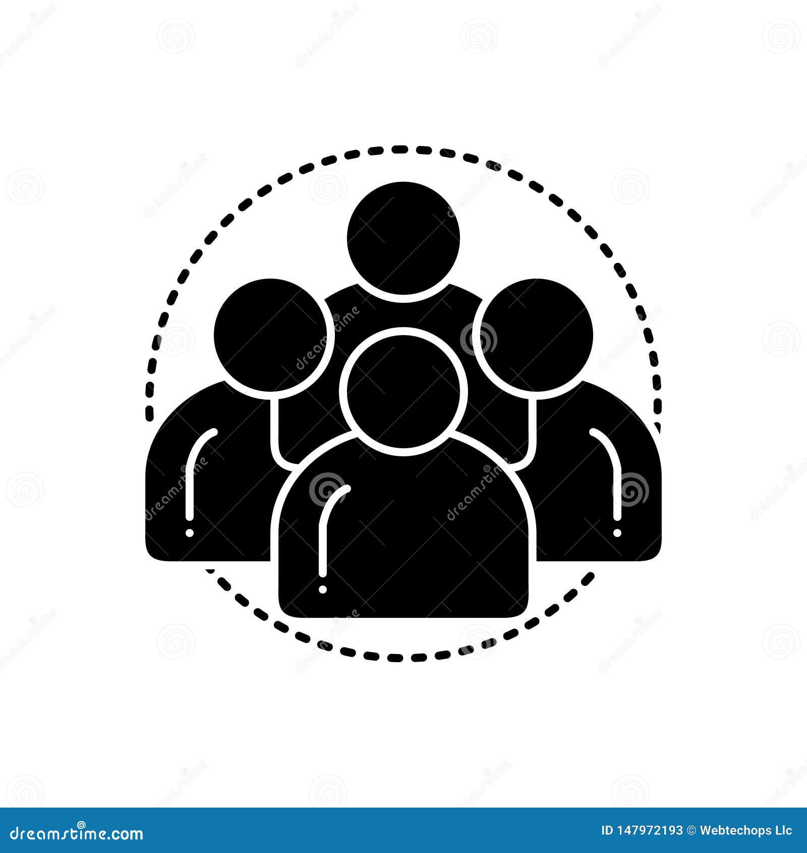 black solid icon for personas, man and team